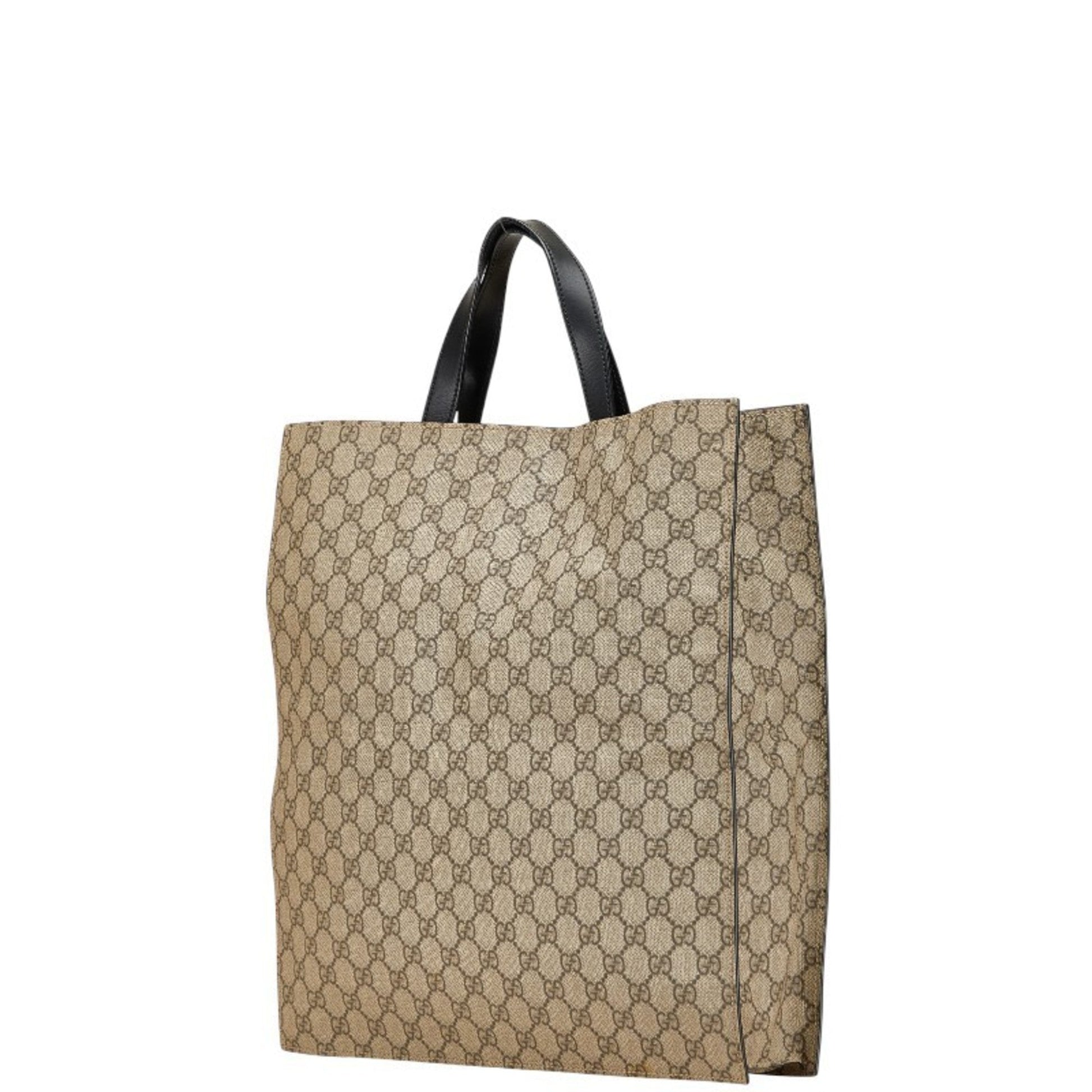 Gucci Beige Black Pvc Leather Shoulder Bag Tote Bag