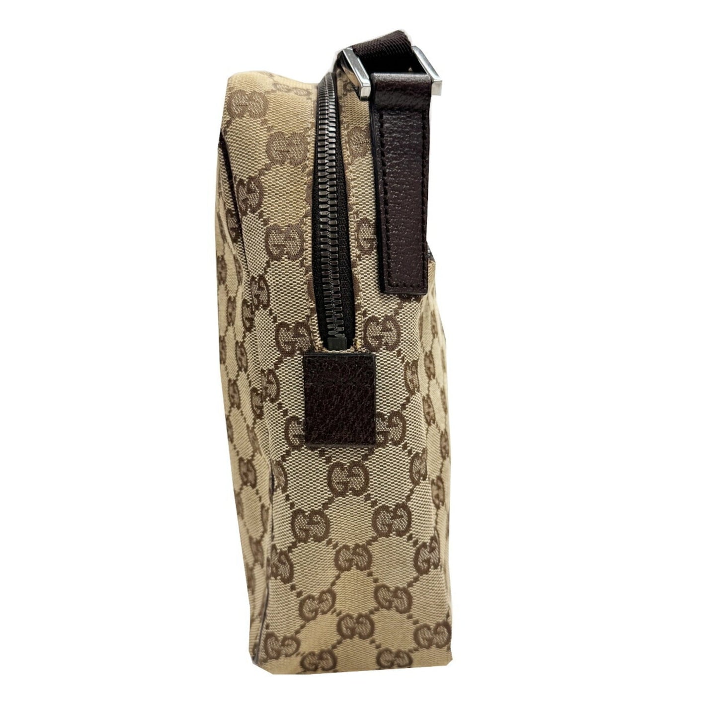 Gucci Brown Gg Canvas Leather Shoulder Bag