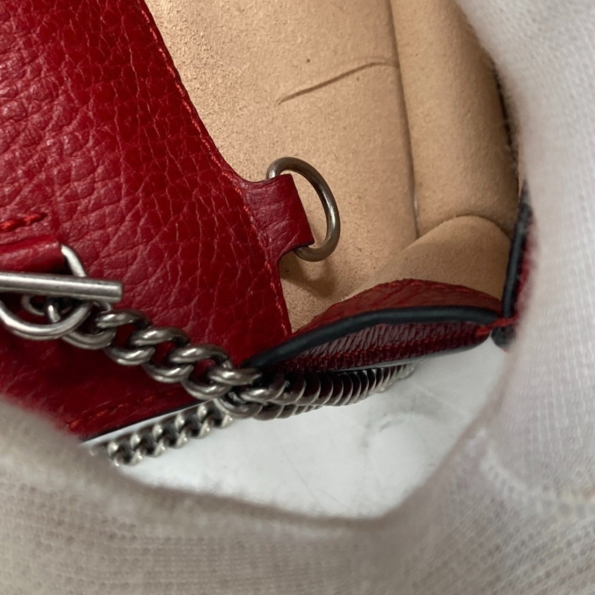 Gucci Red Color Leather Clutch Bag Pouch Shoulder Bag