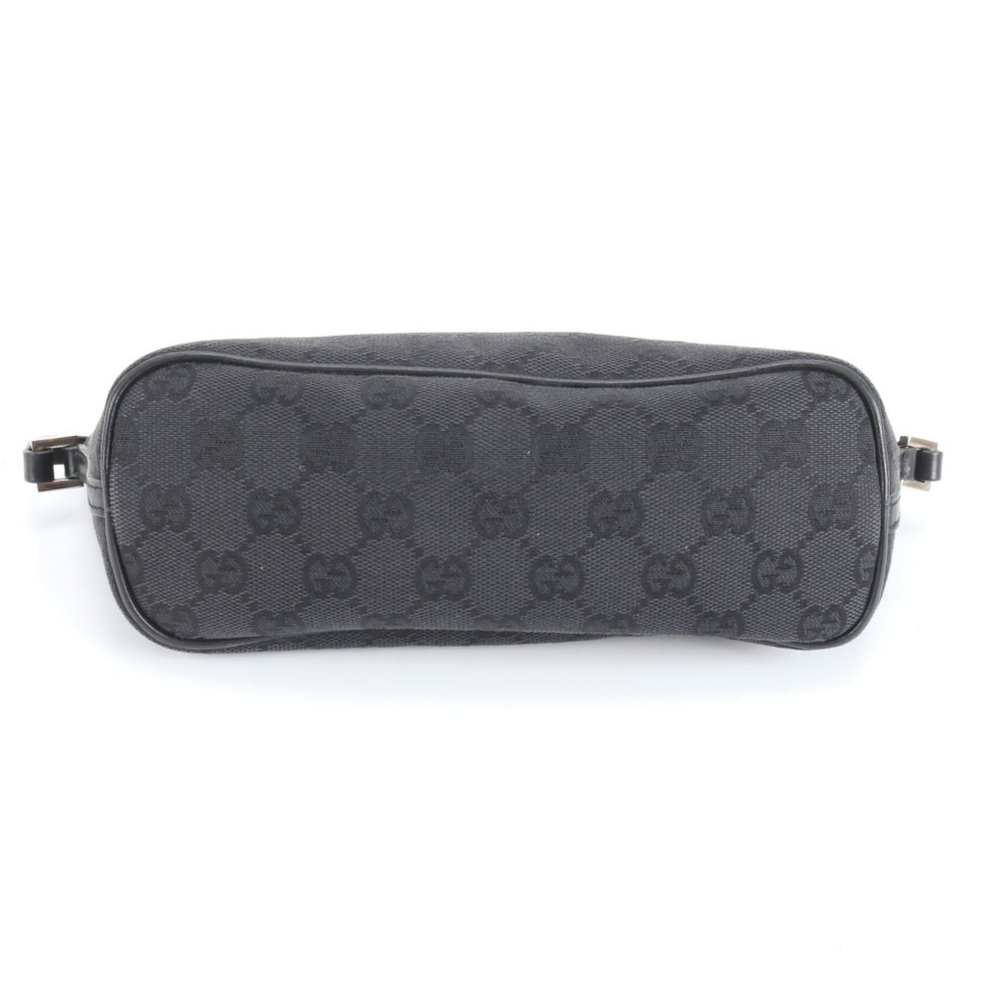 Gucci Black Leather Canvas Pouch Shoulder Bag