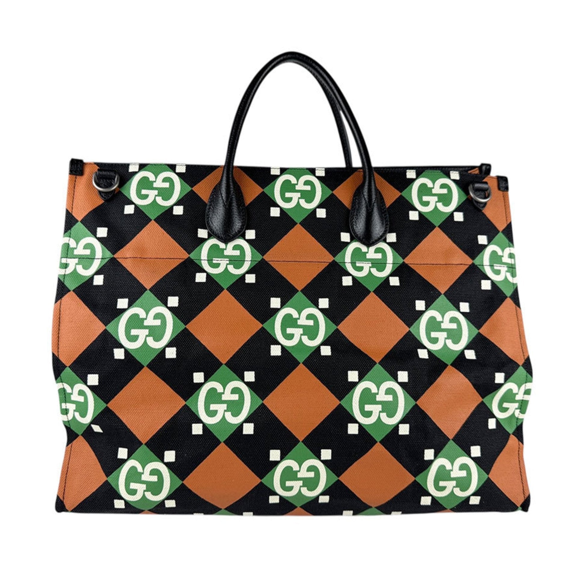 Gucci Multi-Color Coated Canvas Leather Handbag Shoulder Bag