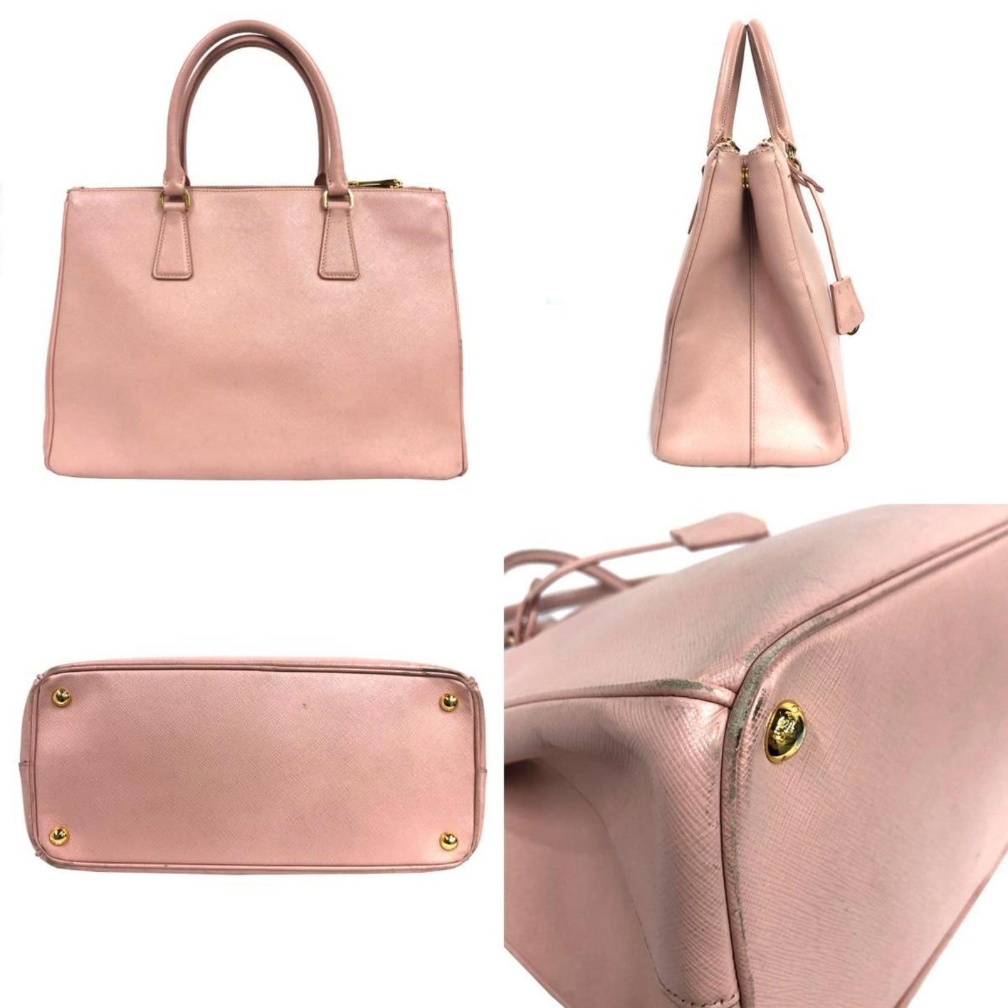 Prada Handbag Shoulder Bag Galleria Ladies Leather Pink