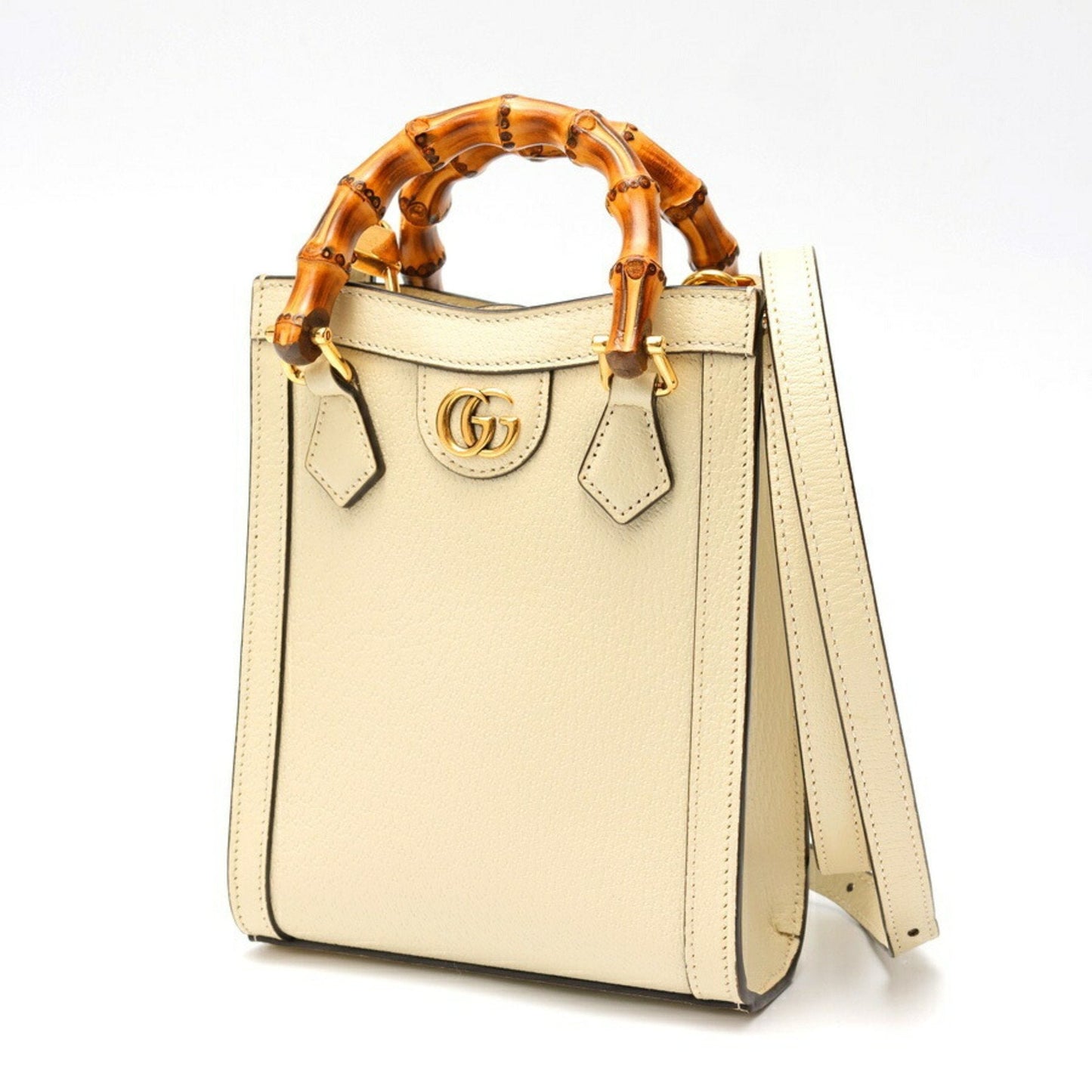 Gucci White Leather Shoulder Bag Tote Bag