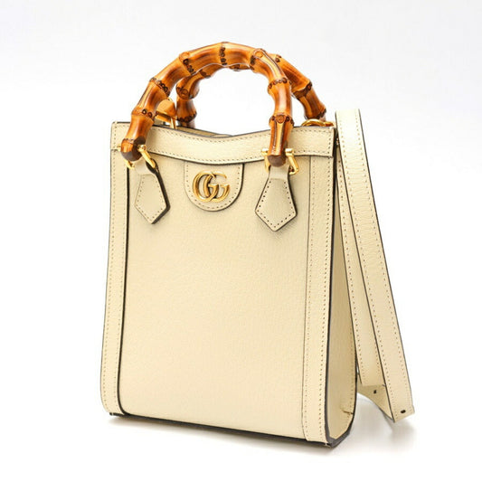 Gucci White Leather Shoulder Bag Tote Bag