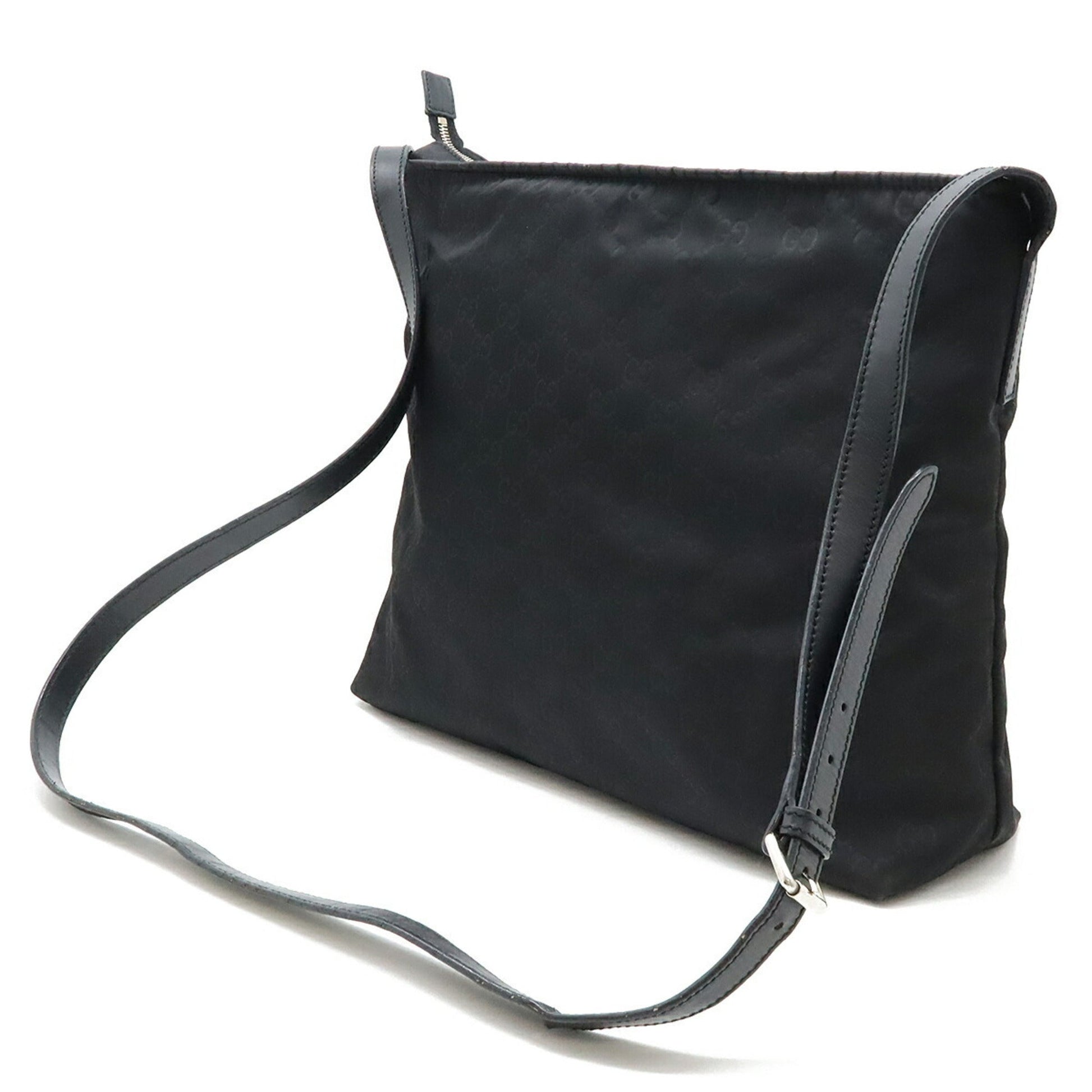Gucci Black Nylon Leather Shoulder Bag