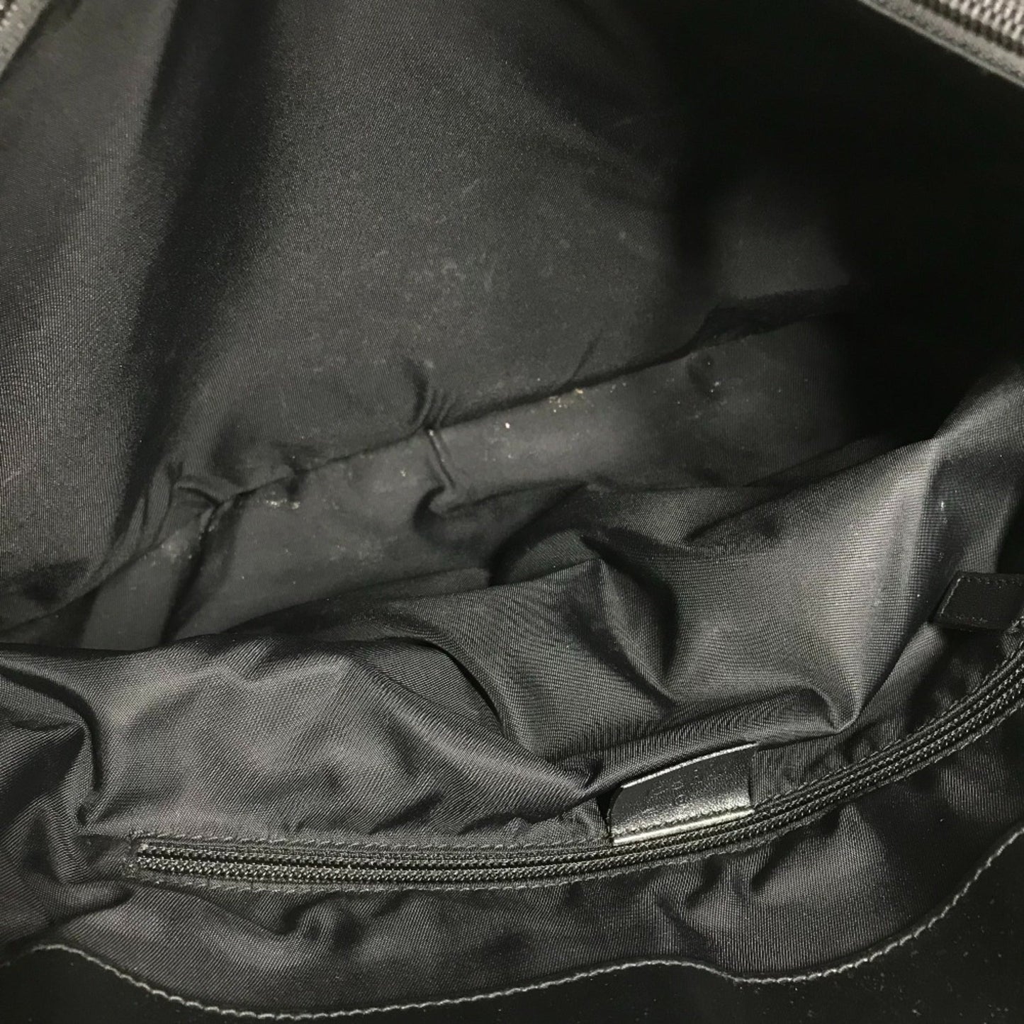 Gucci Black Nylon Leather Handbag Tote Bag