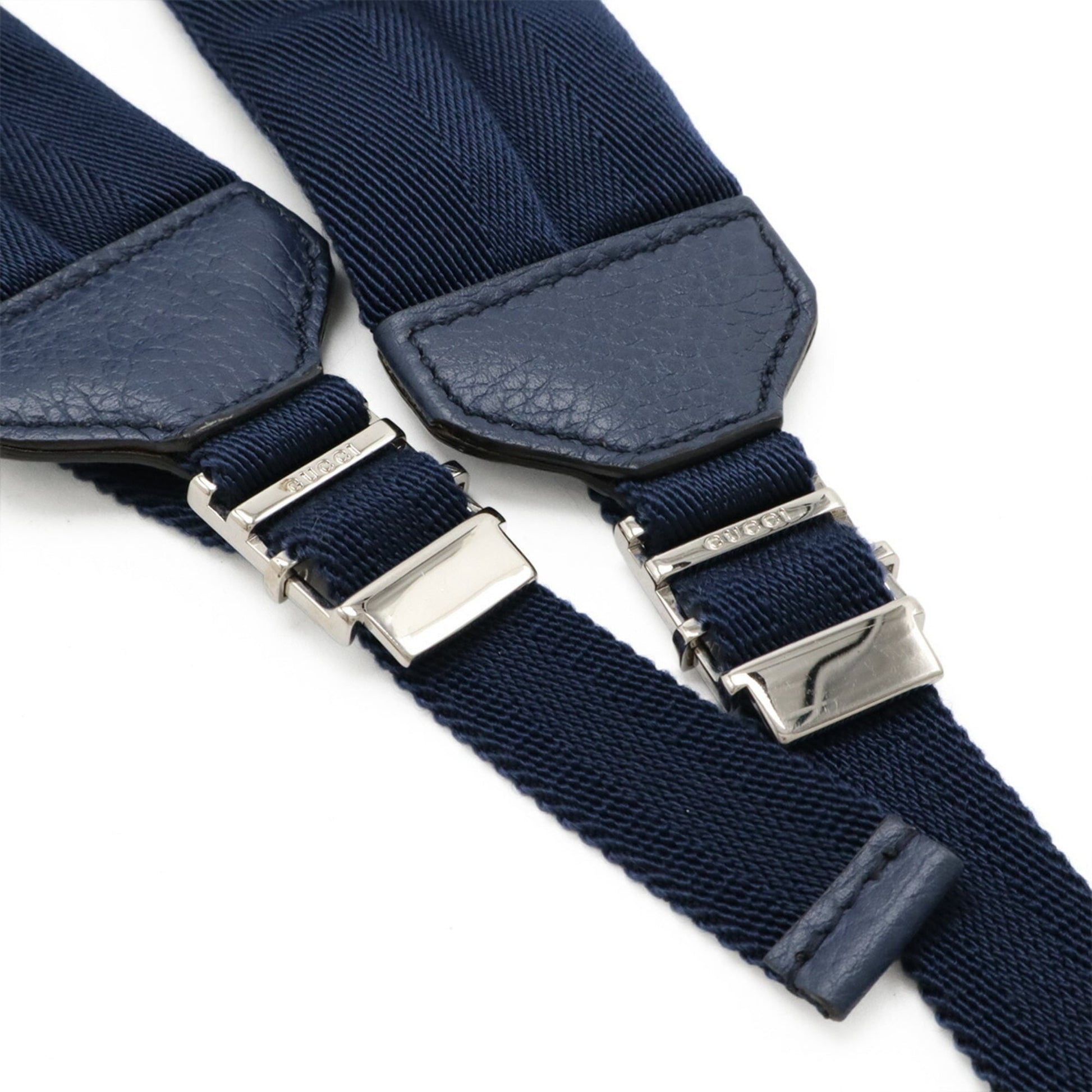 Gucci Navy Nylon Leather Backpack