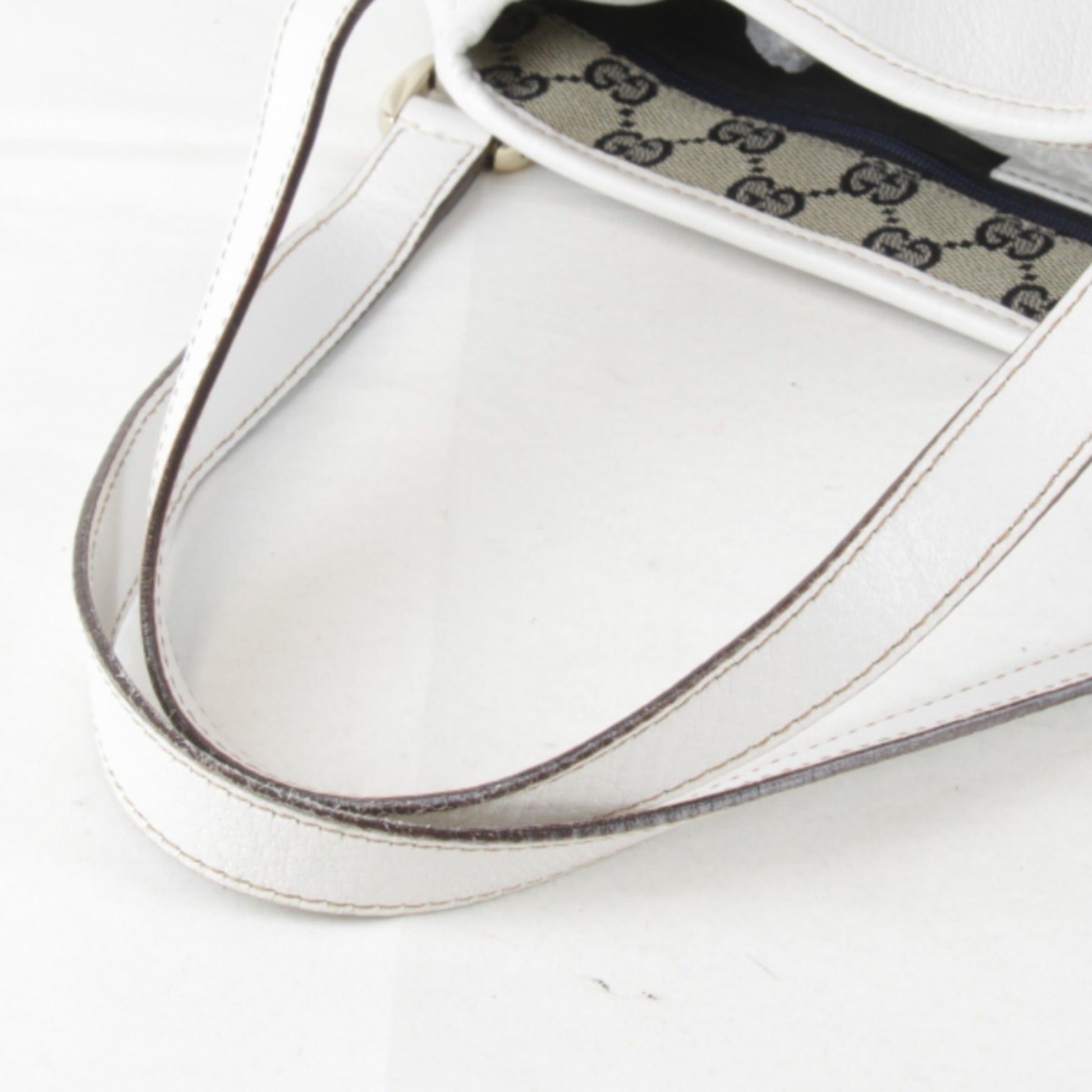Gucci White Leather Tote Bag