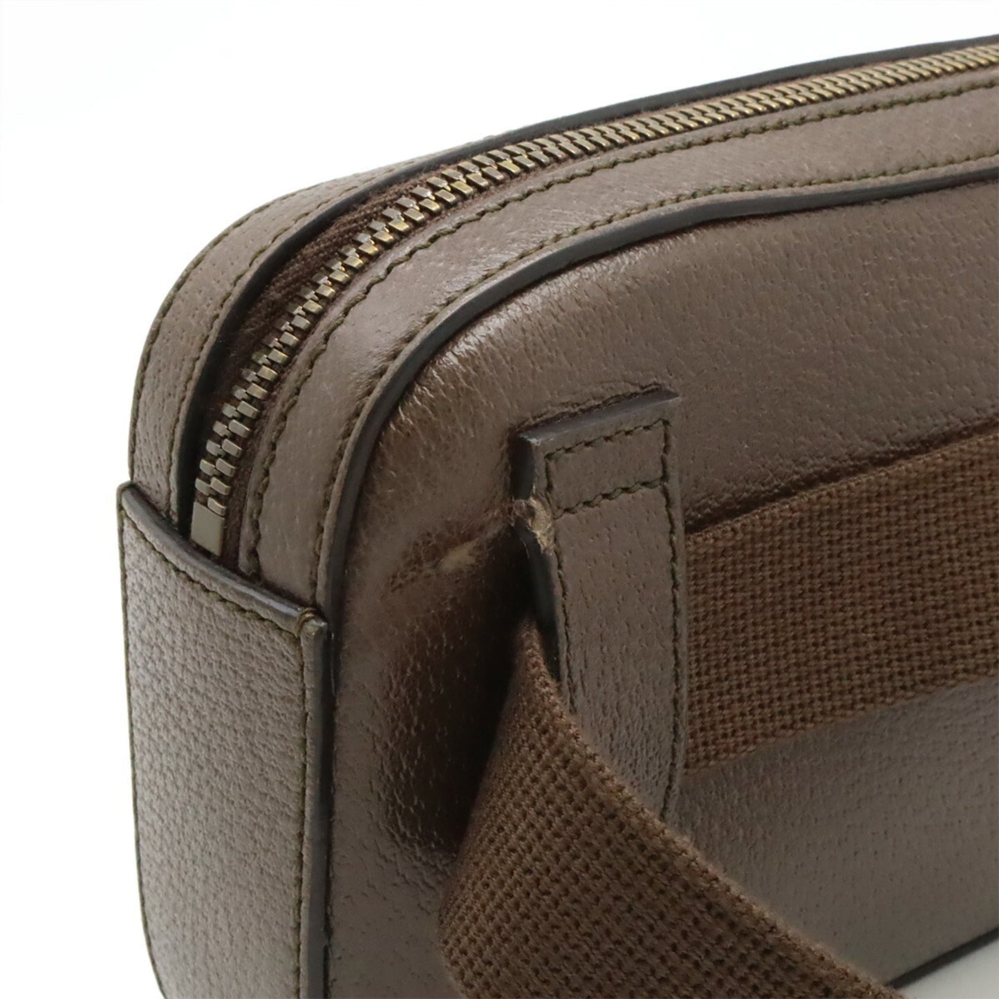 Gucci Brown Green Red Color Yellow Leather Clutch Bag Fanny Pack Sling Bag