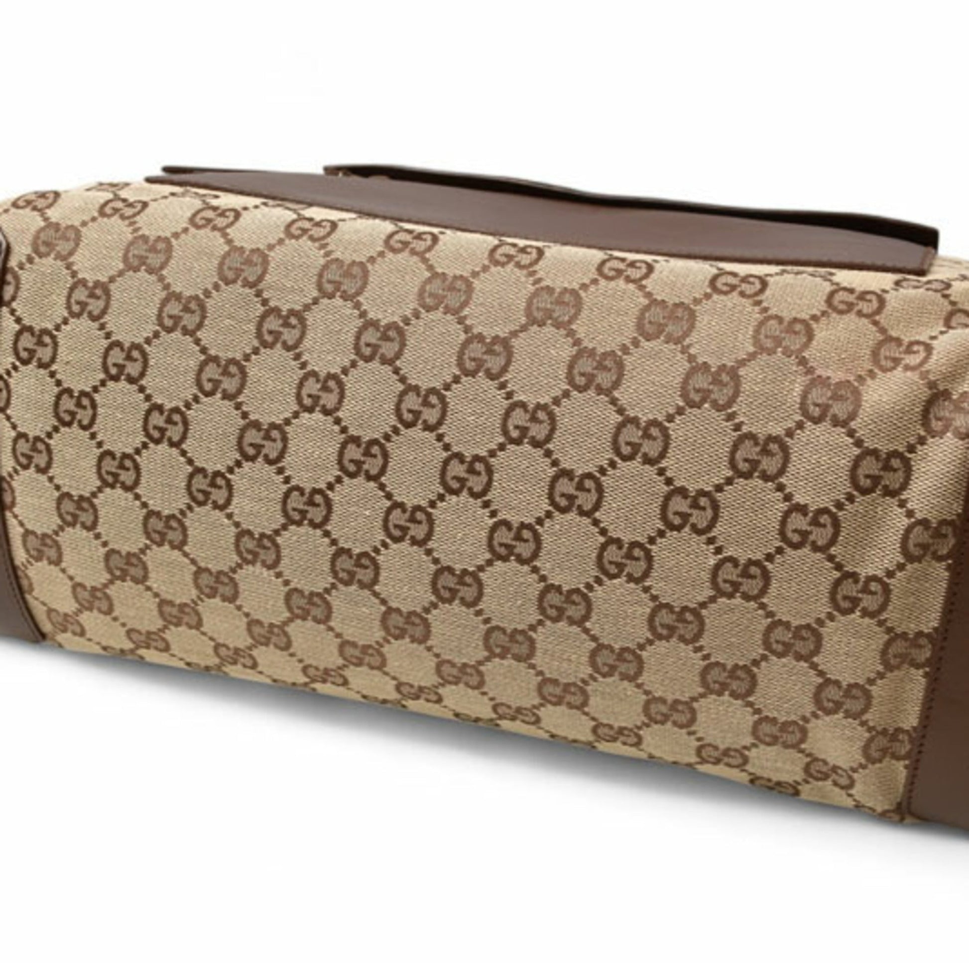 Gucci Brown Gg Beige Gg Canvas Tote Bag