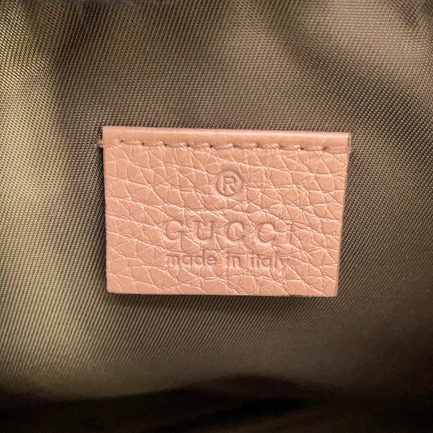 Gucci Brown Pink Leather Clutch Bag