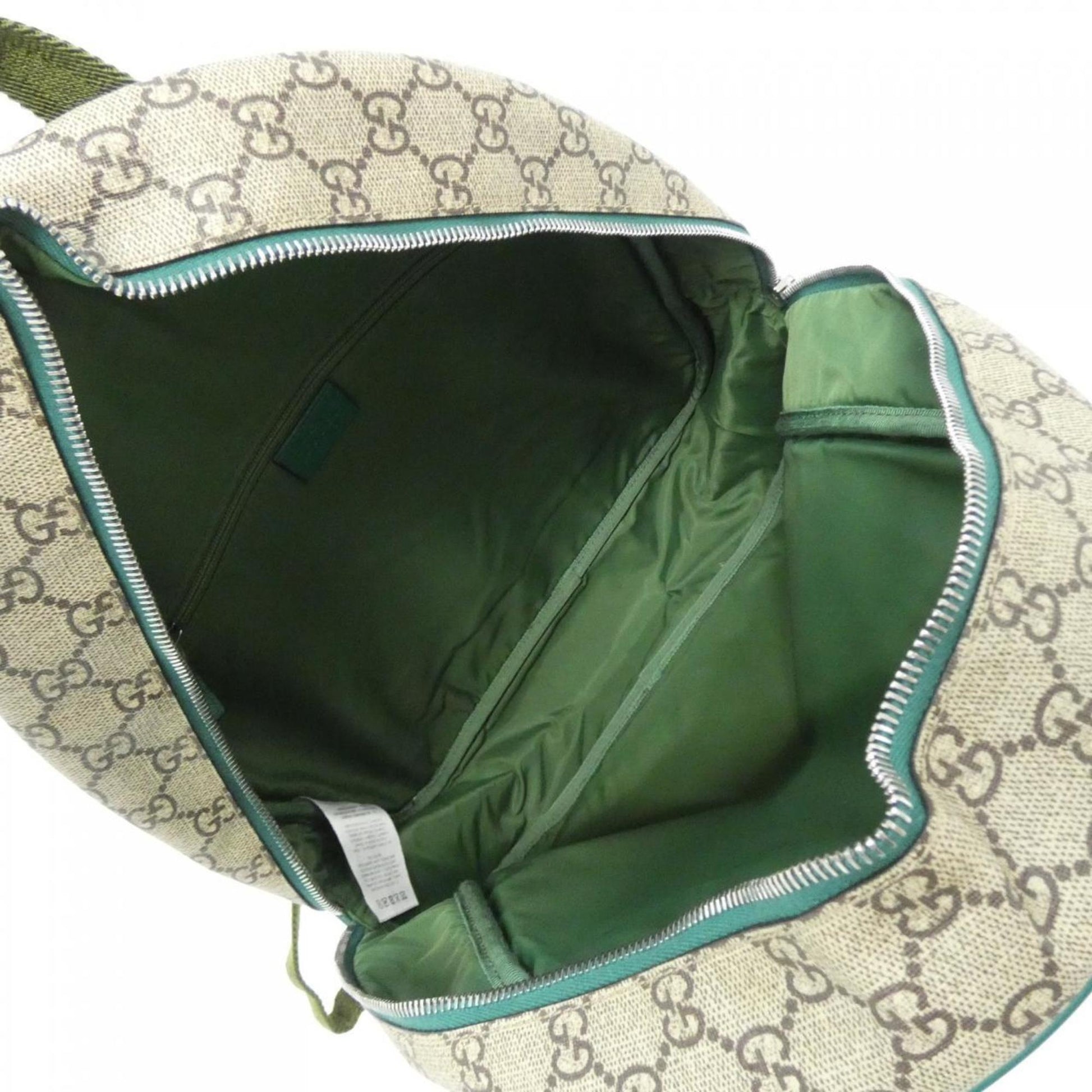 Gucci Beige Green Multi-Color Gg Supreme Backpack
