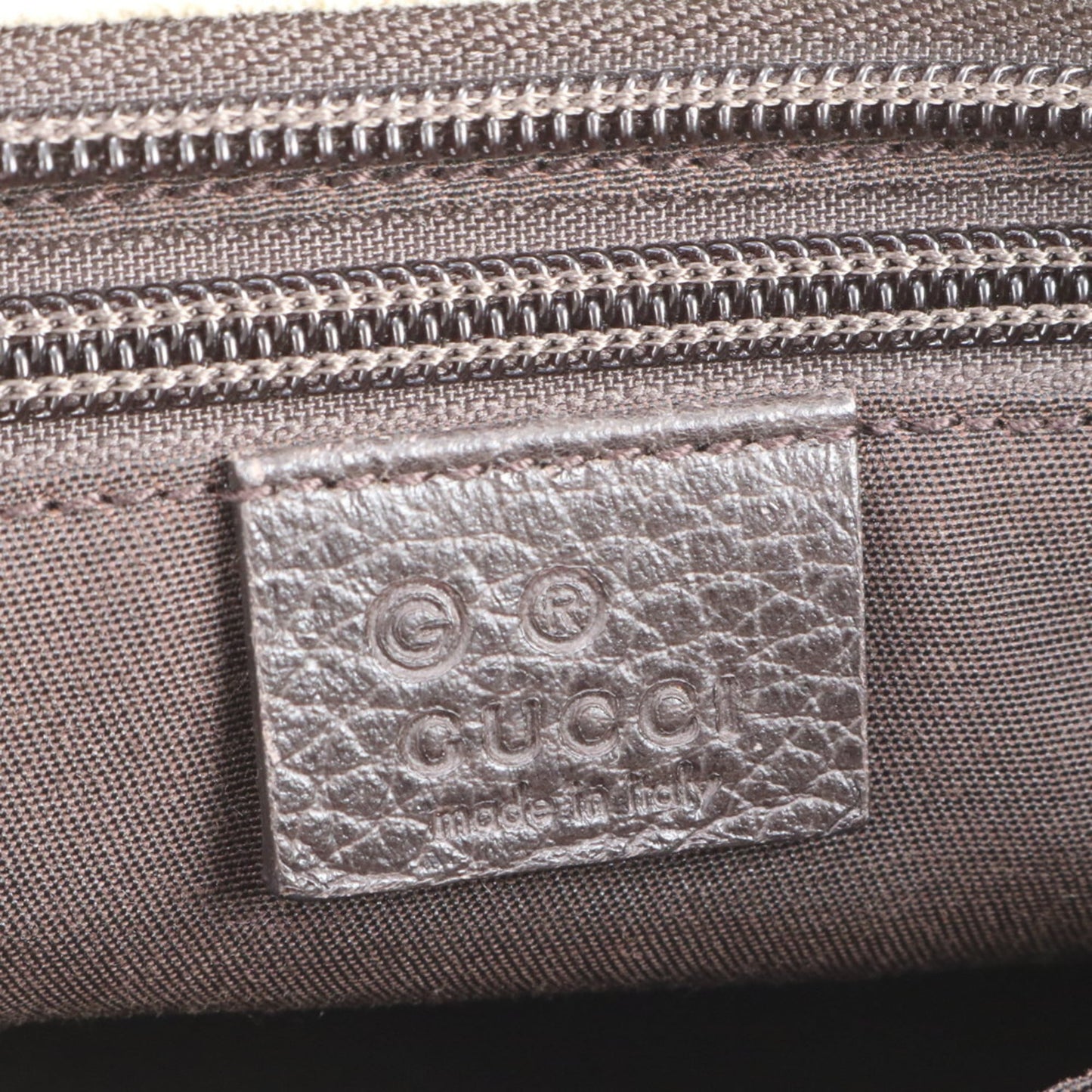 Gucci Brown Leather Canvas Handbag