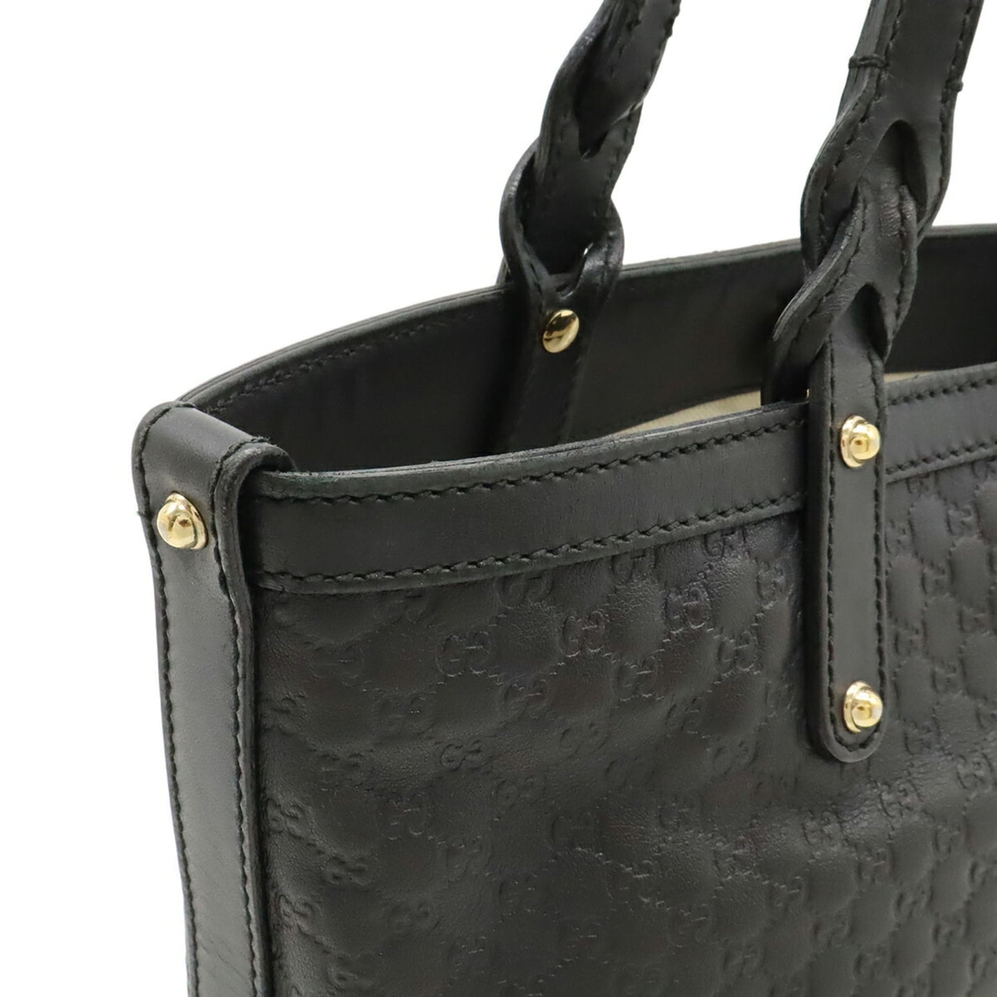 Gucci Black Leather Handbag Tote Bag