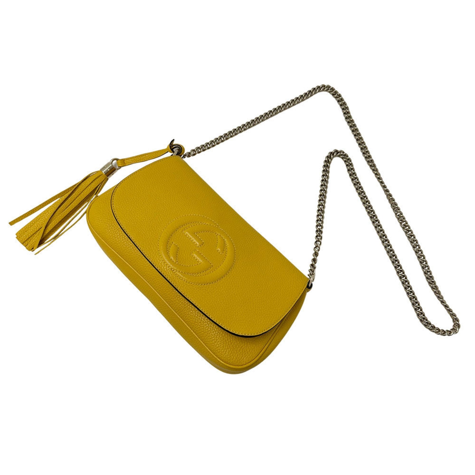 Gucci Soho Yellow Leather Shoulder Bag