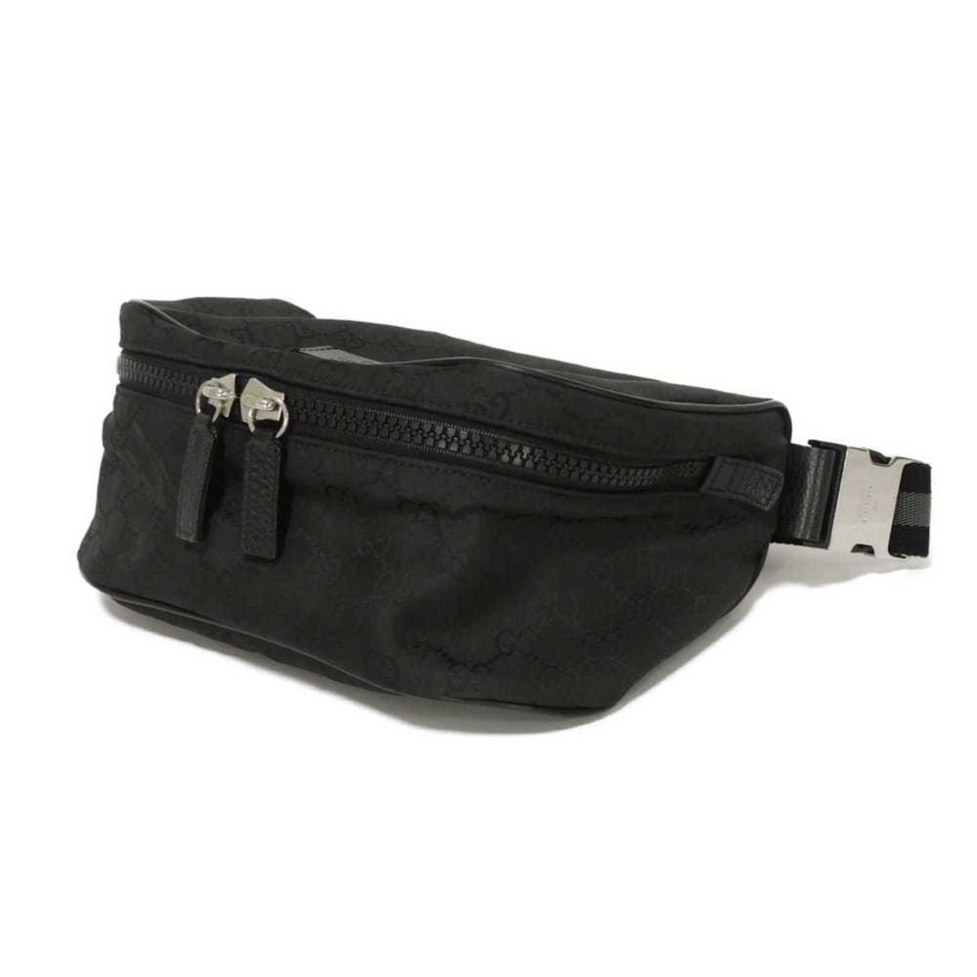 Gucci Black Nylon Canvas Leather Shoulder Bag Sling Bag