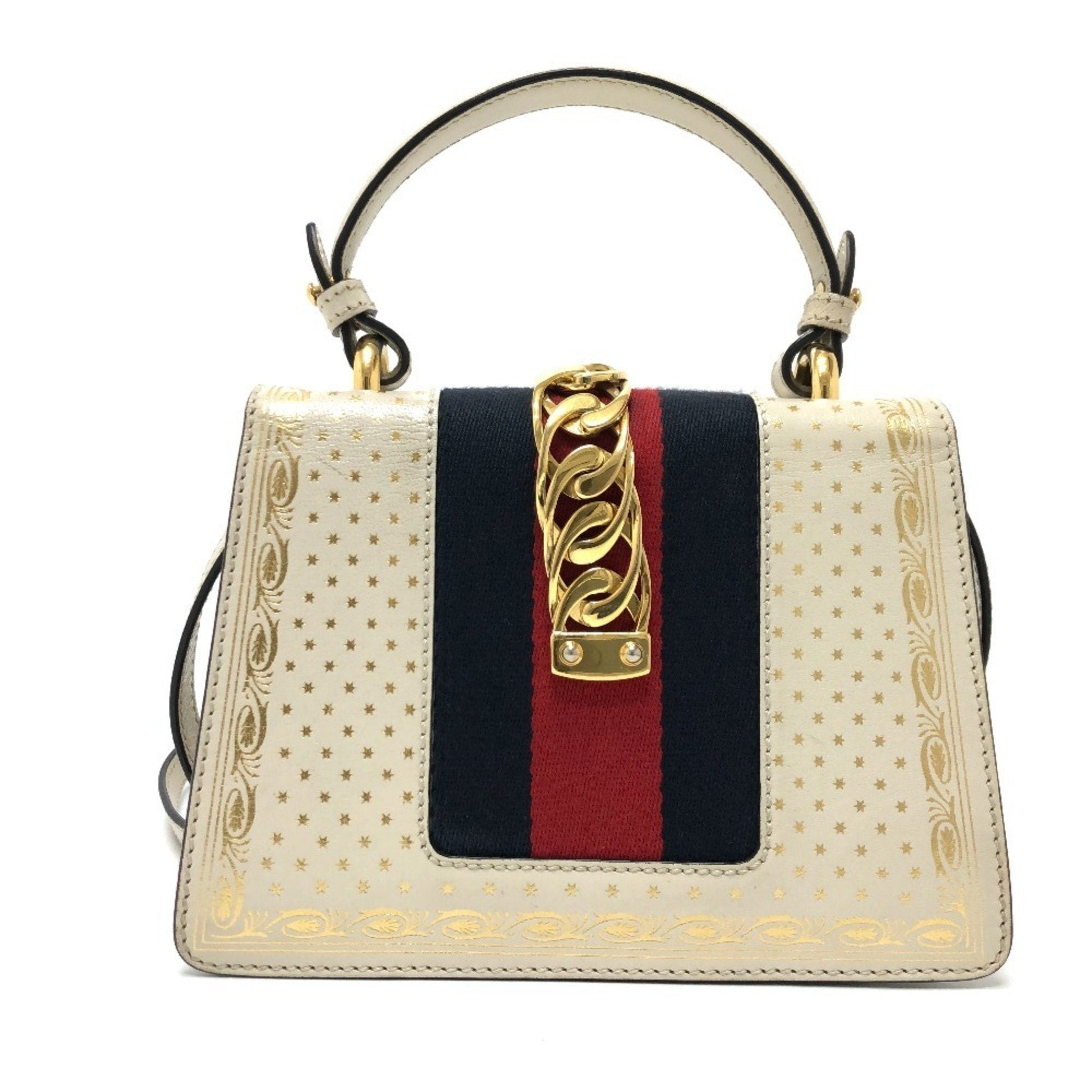 Gucci Blue White Leather Handbag Shoulder Bag