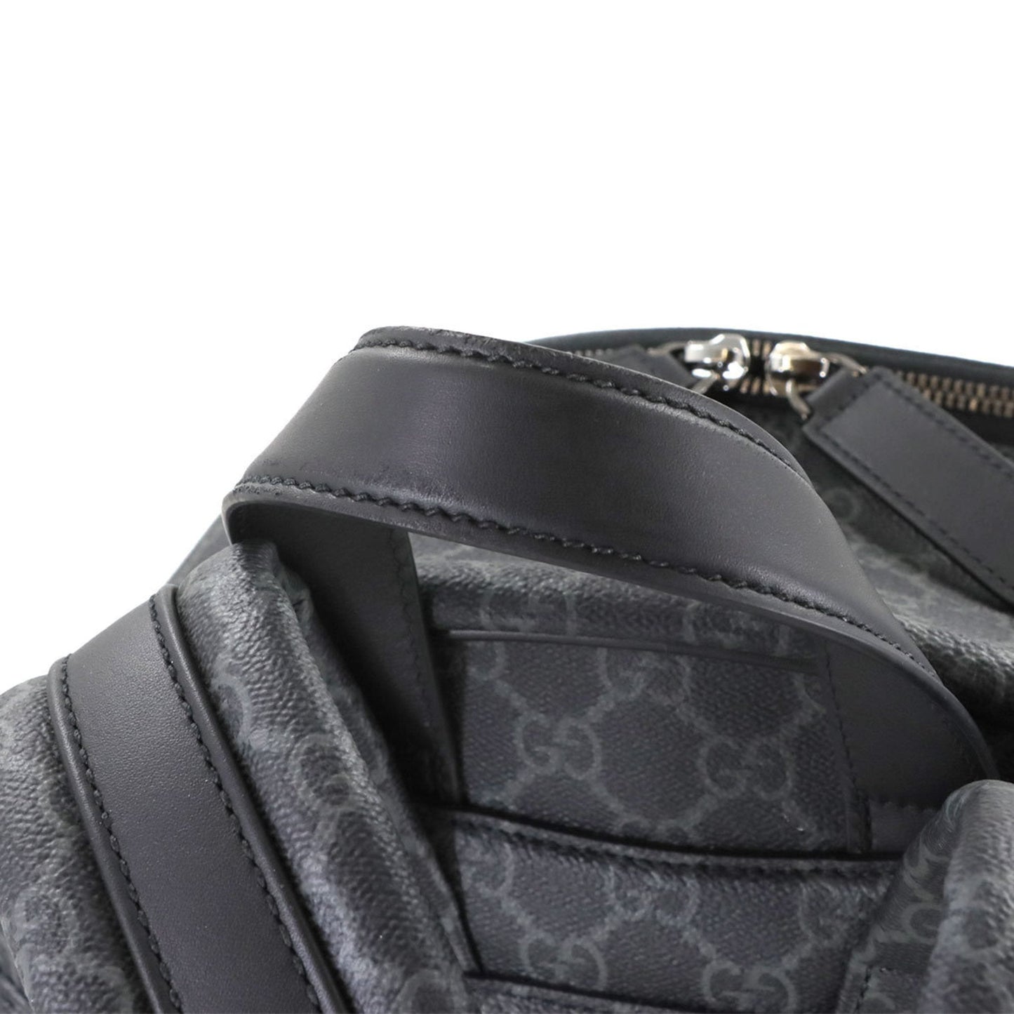 Gucci Black Fabric Leather Backpack