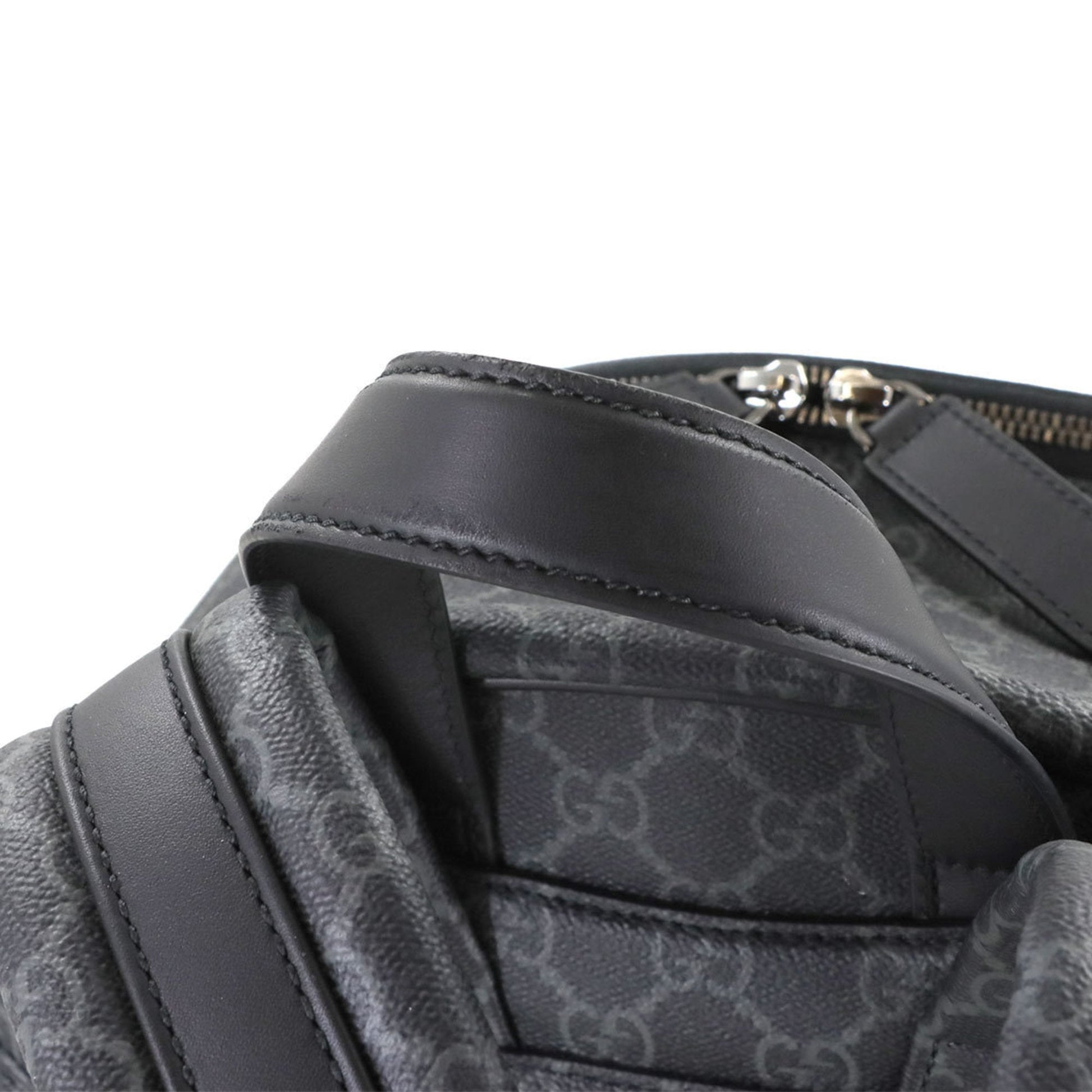 Gucci Black Fabric Leather Backpack