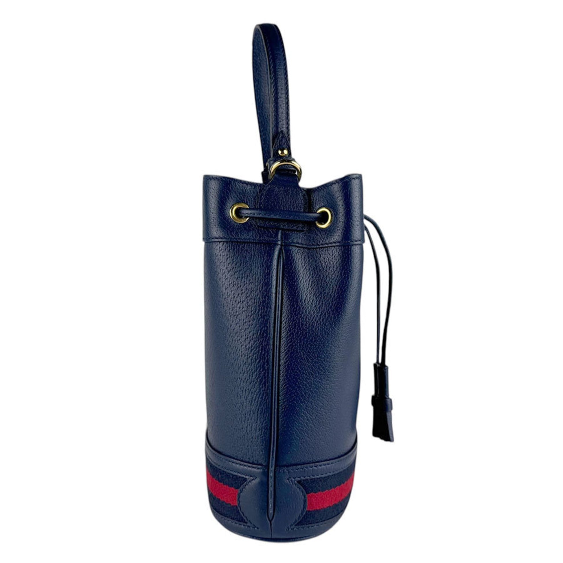 Gucci Navy Red Color Leather Handbag Shoulder Bag