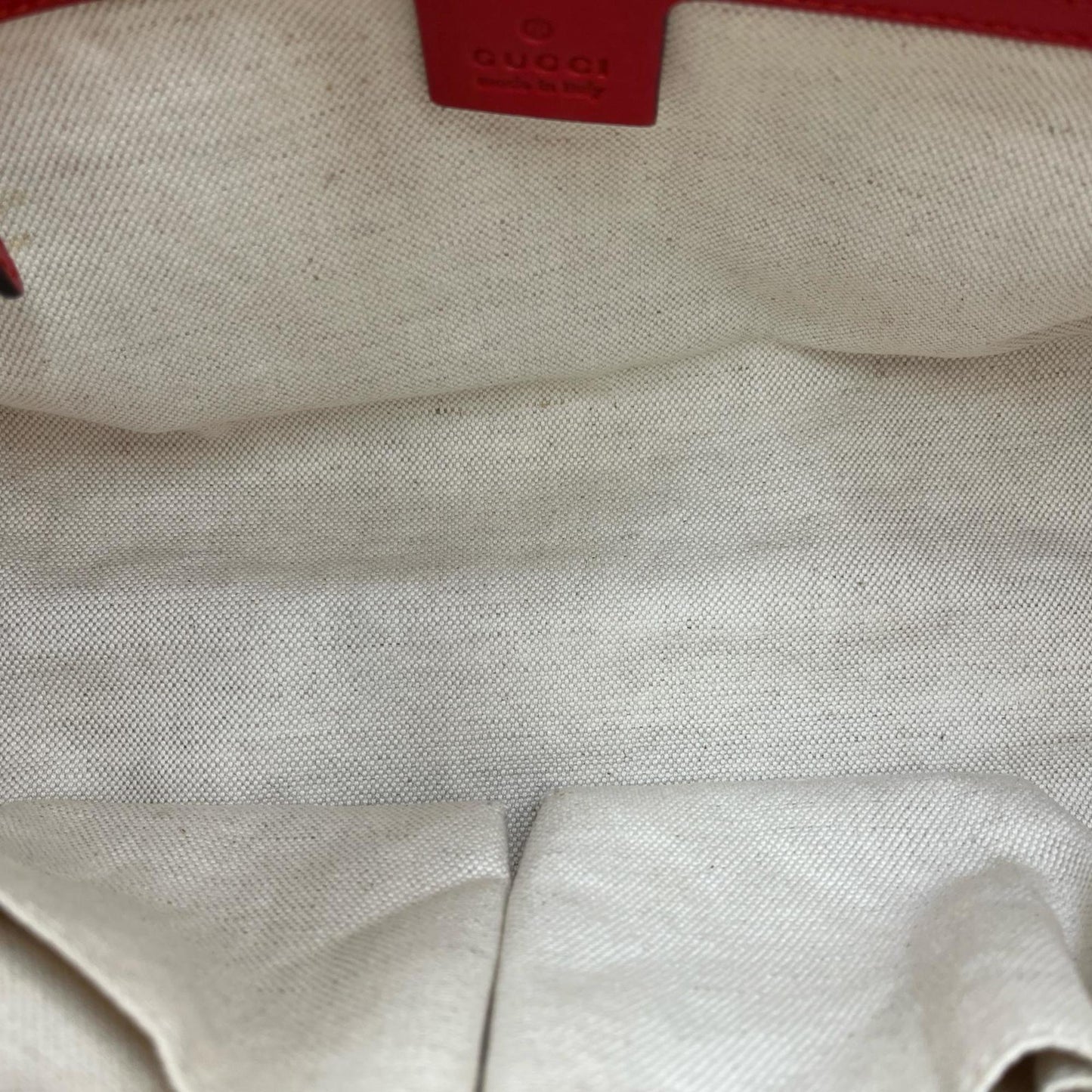 Gucci Red Color Leather Pouch Tote Bag