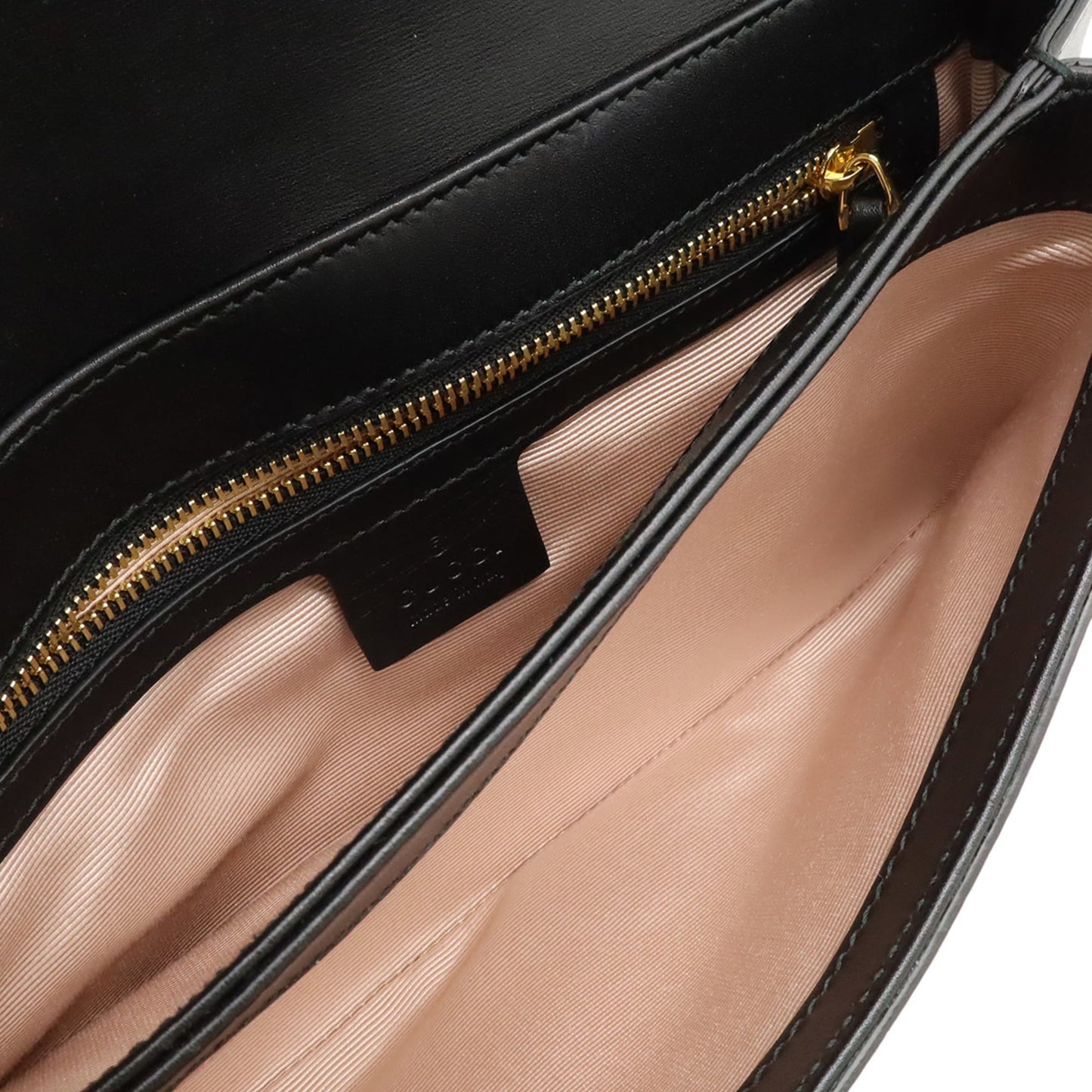Gucci Gg Marmont Black Leather Pochette Shoulder Bag