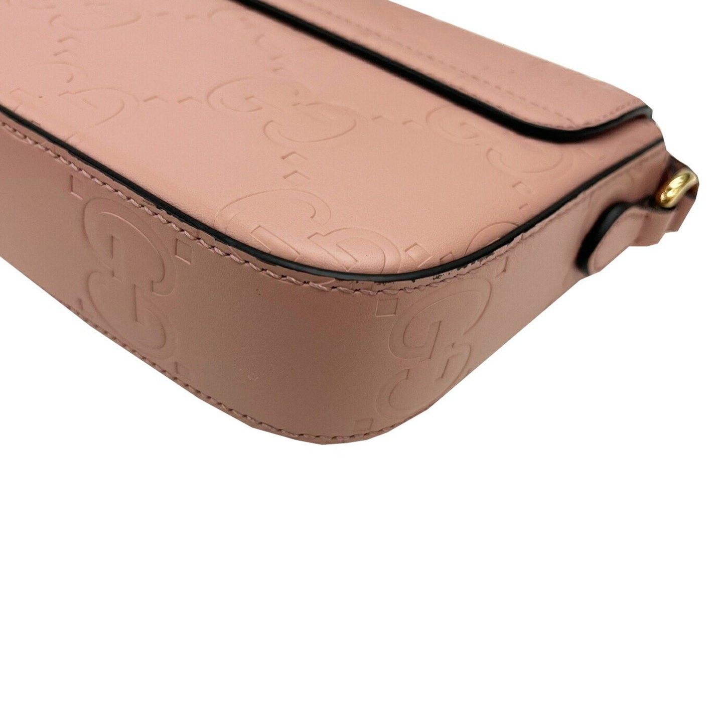 Gucci Pink Gg Leather Shoulder Bag