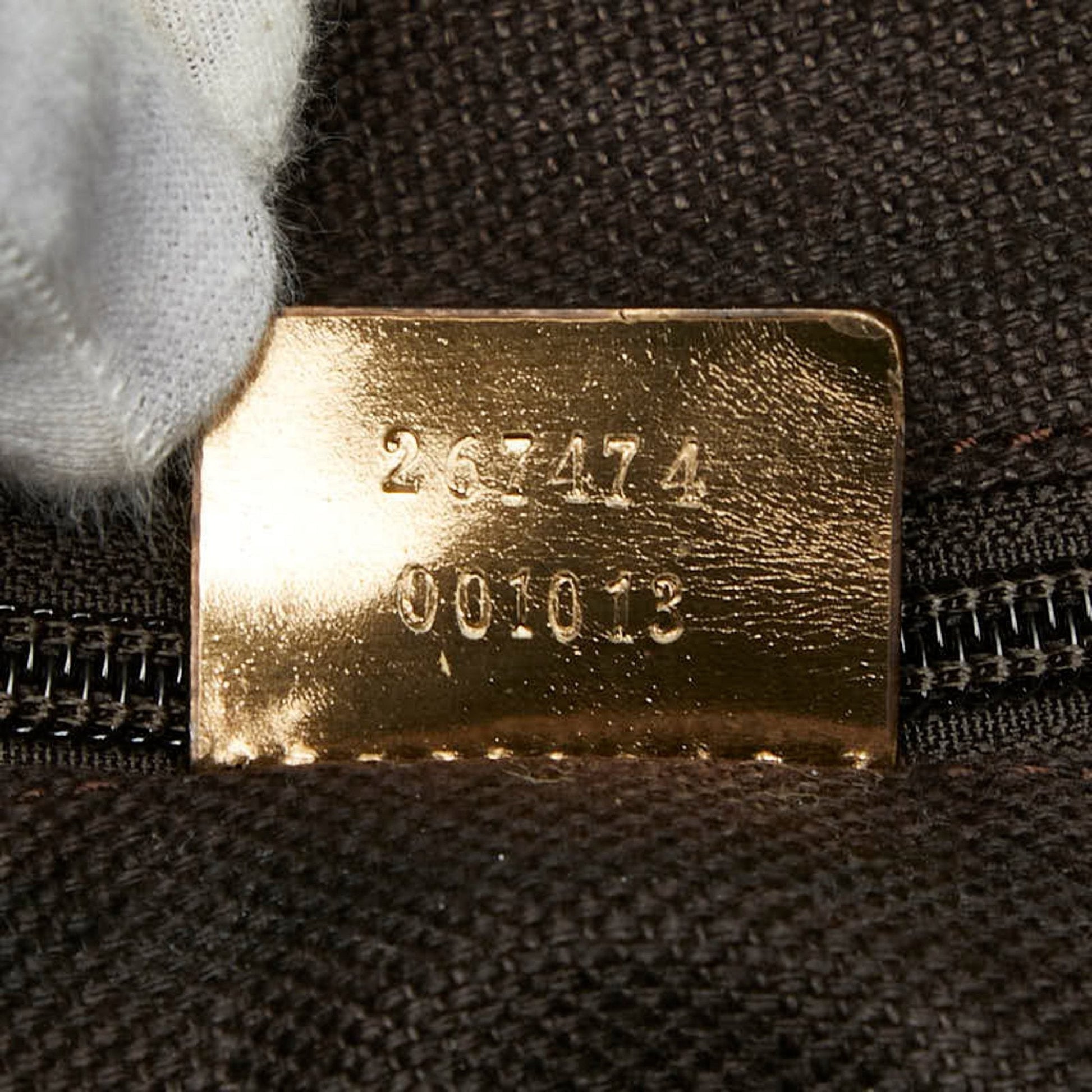 Gucci Beige Gold Canvas Leather Handbag Tote Bag