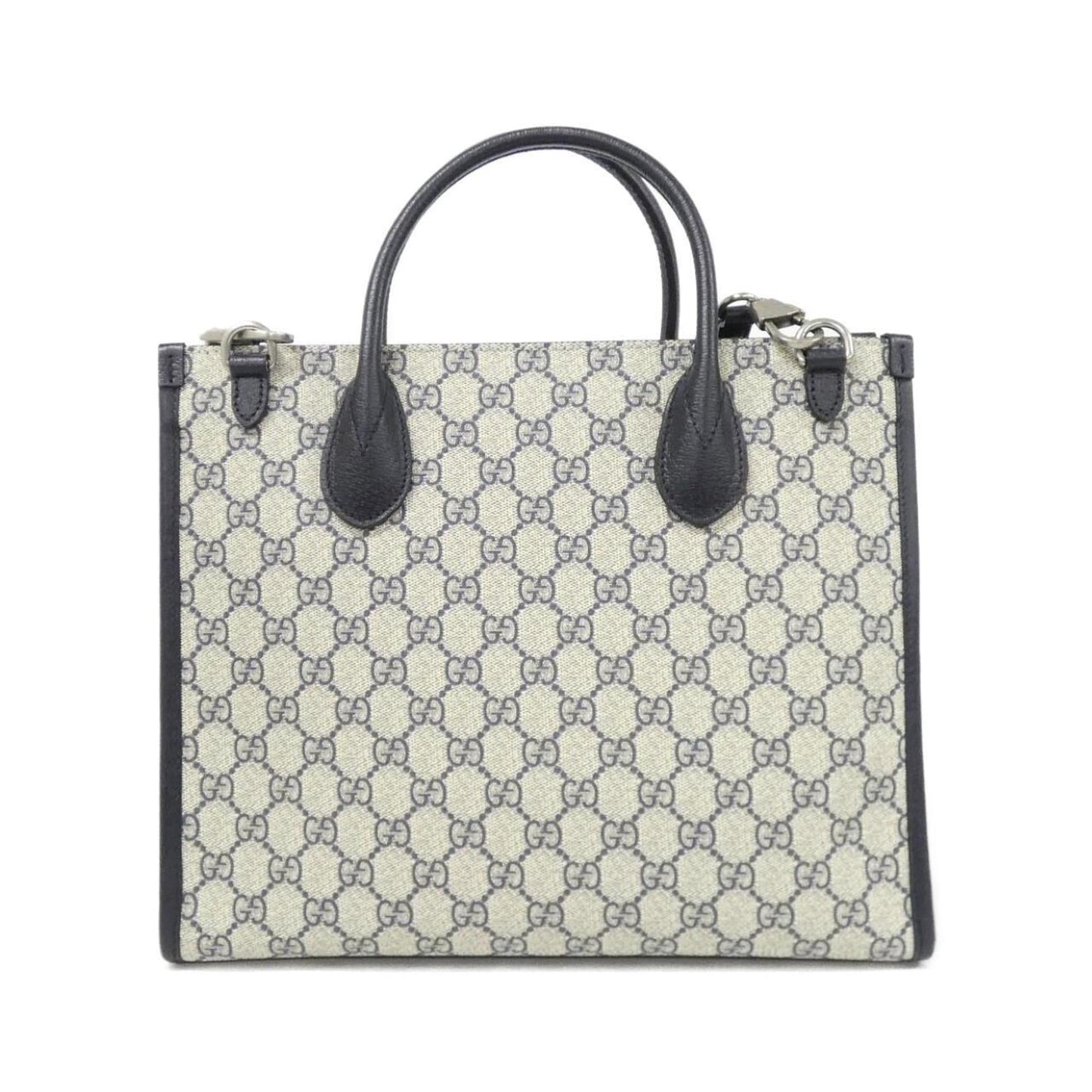 Gucci Beige Blue Gg Supreme Leather Handbag