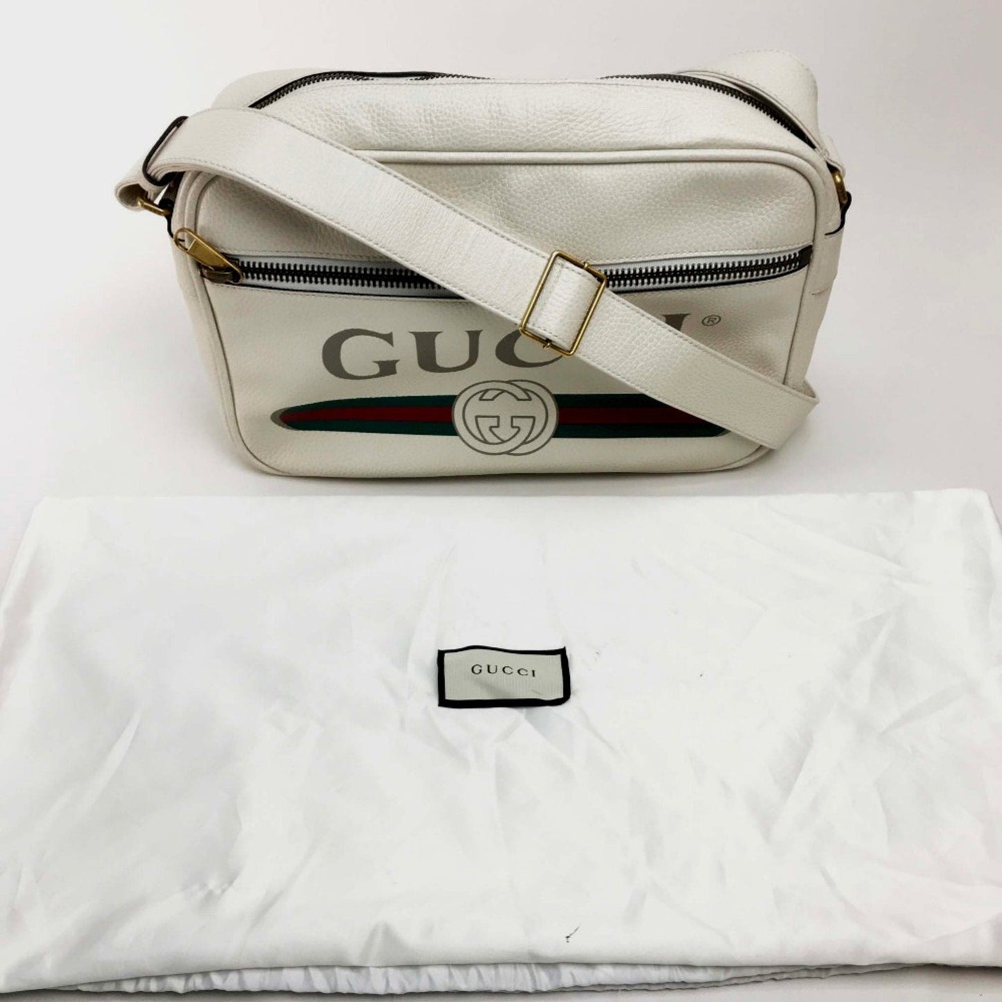 Gucci White Leather Shoulder Bag