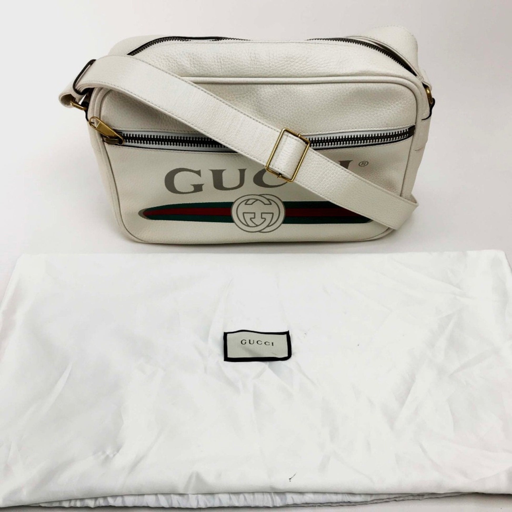 Gucci White Leather Shoulder Bag