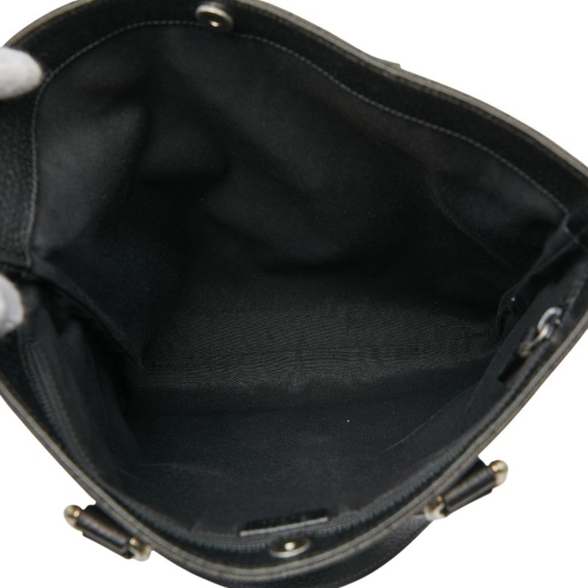 Gucci Black Canvas Leather Shoulder Bag Tote Bag