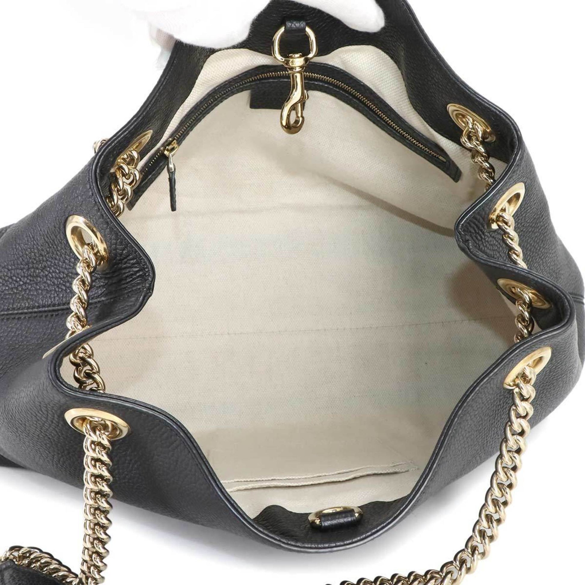 Gucci Black Leather Tote Bag