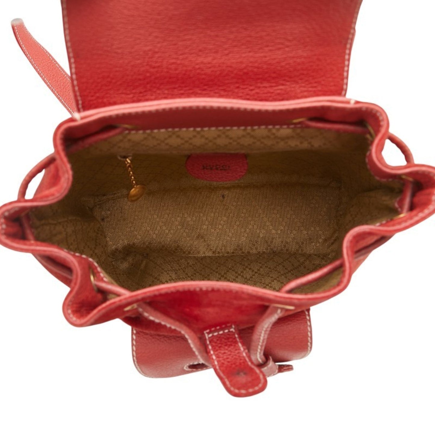 Gucci Bamboo Red Color Suede Leather Backpack