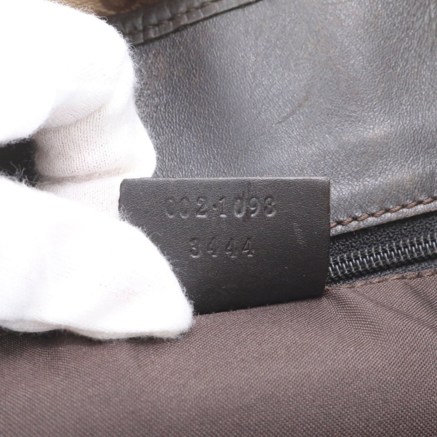 Gucci Brown Leather Canvas Tote Bag
