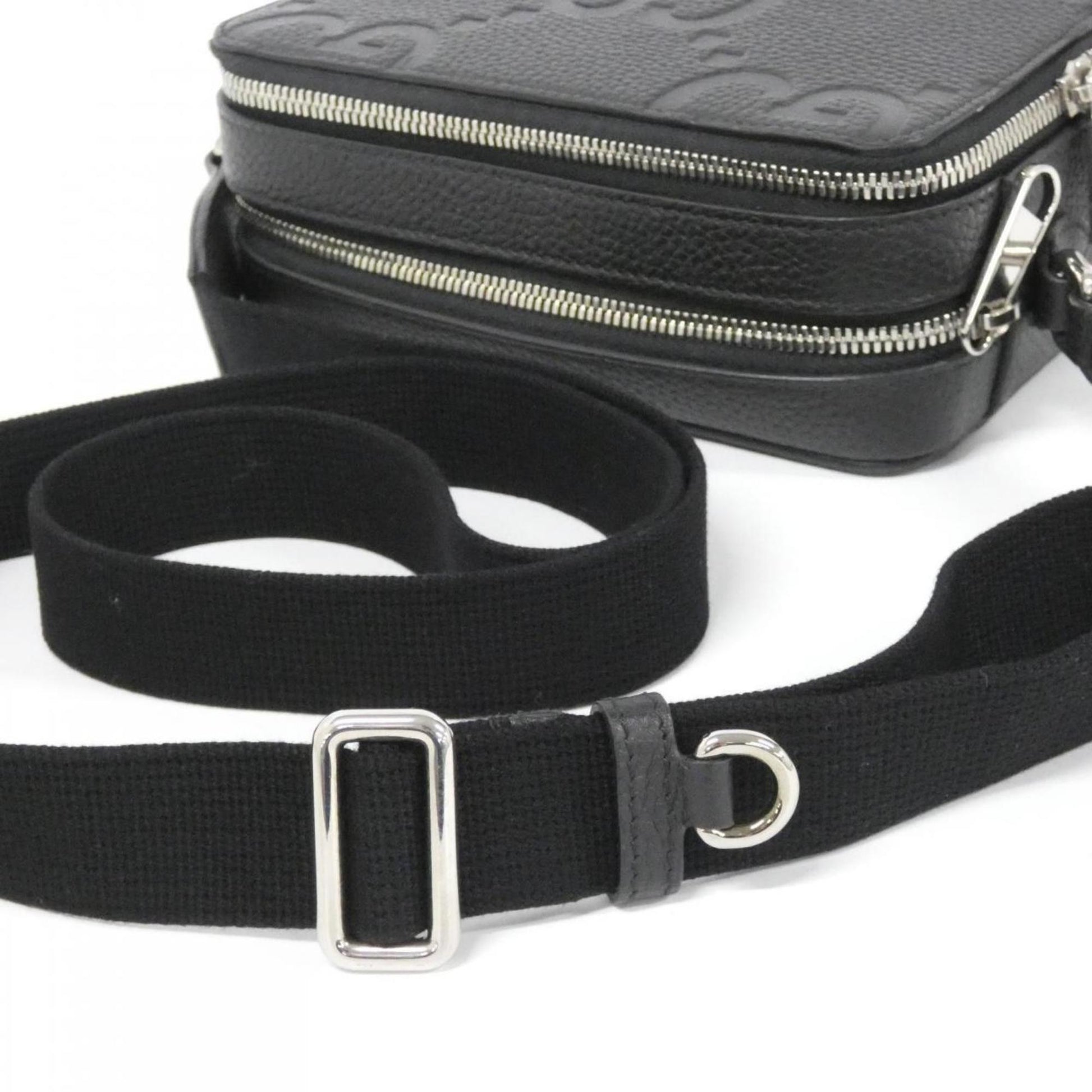 Gucci Black Gg Leather Shoulder Bag