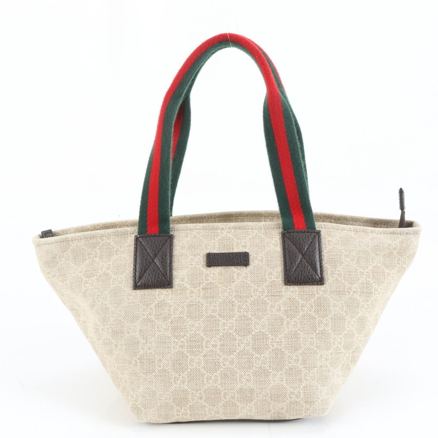 Gucci Brown Leather Canvas Handbag