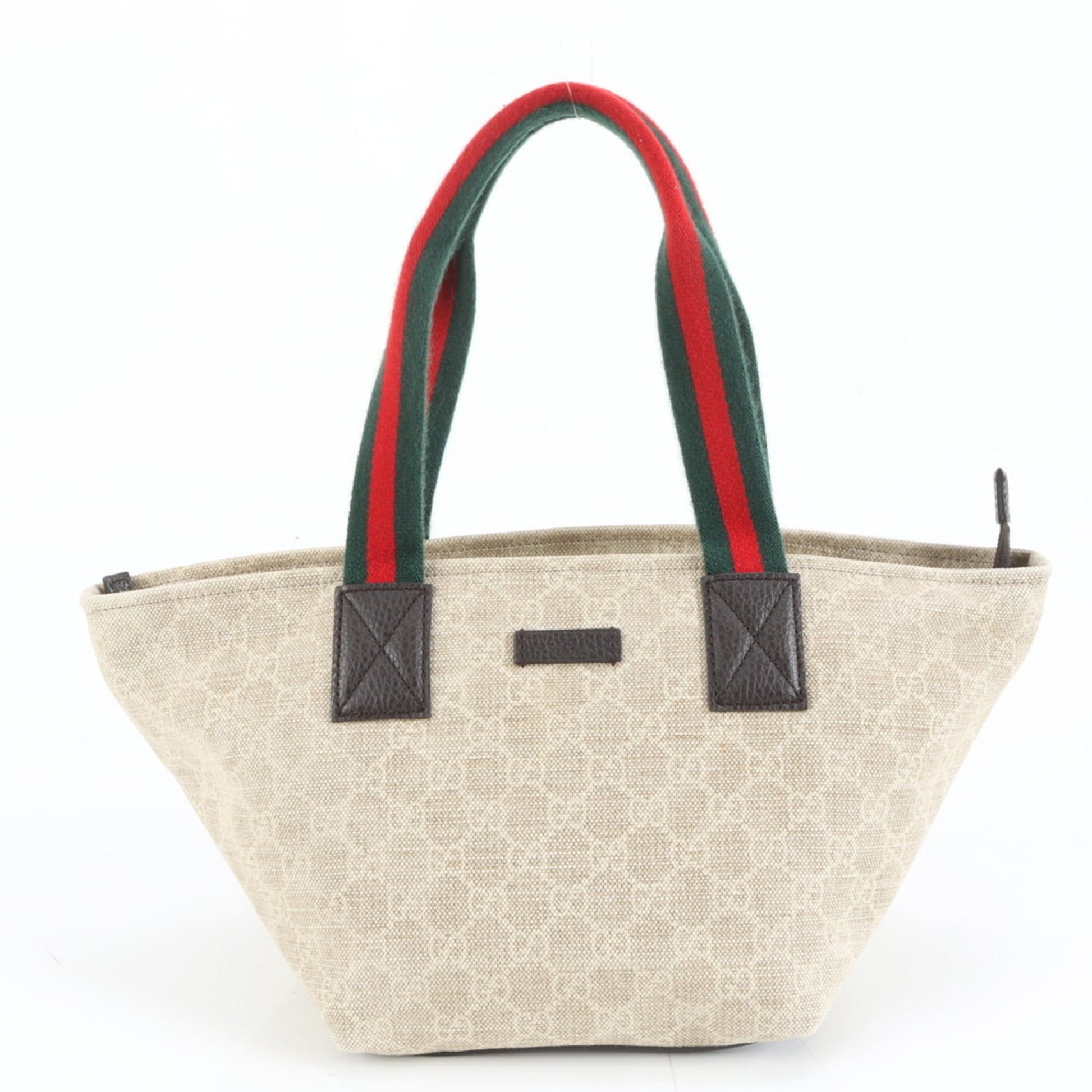 Gucci Brown Leather Canvas Handbag