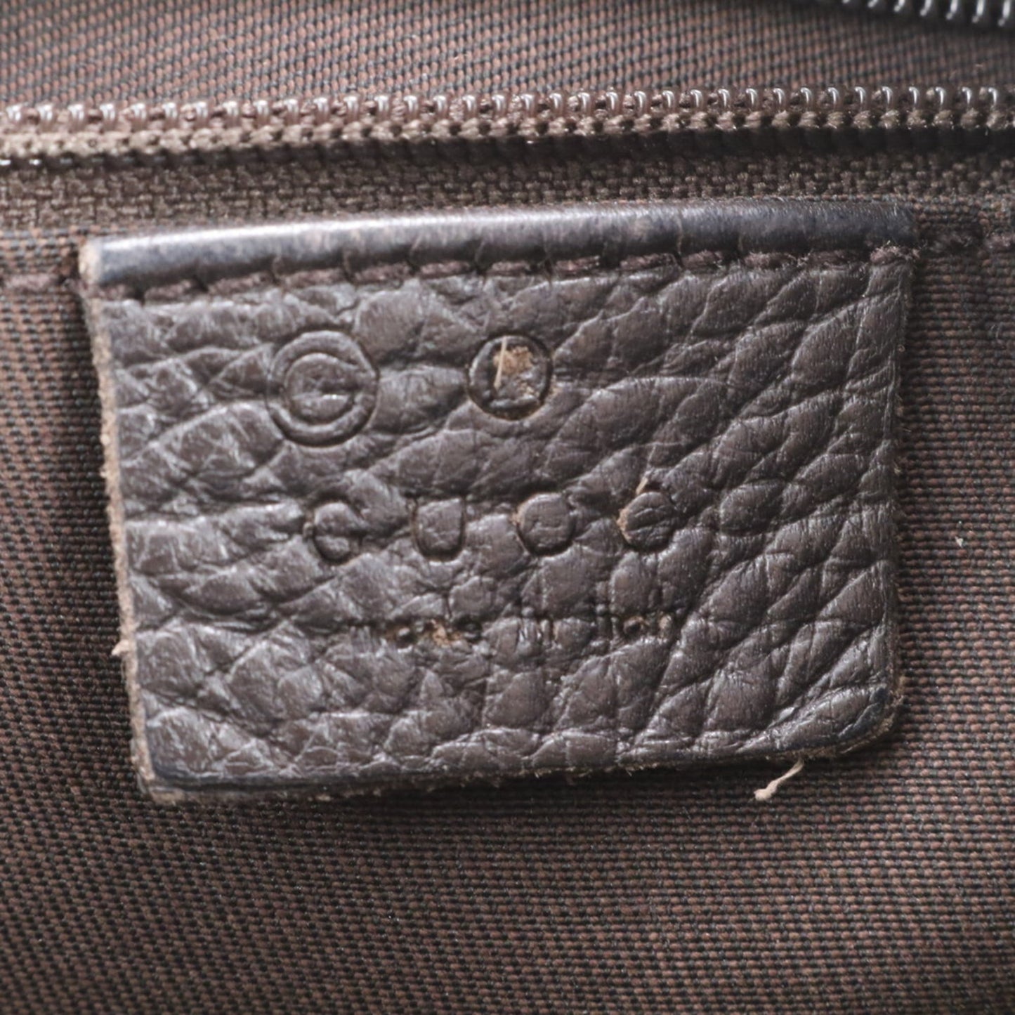 Gucci Brown Leather Canvas Shoulder Bag