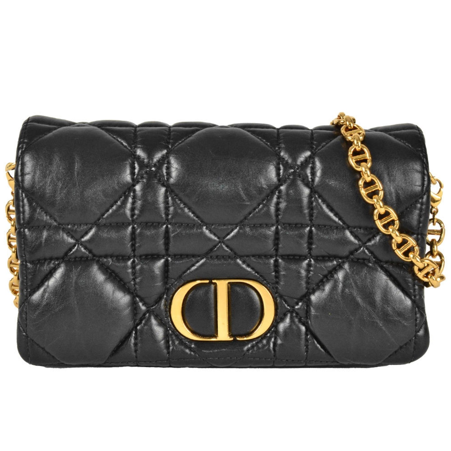 Dior Handbag Christian Shoulder Bag 34 Leather Black