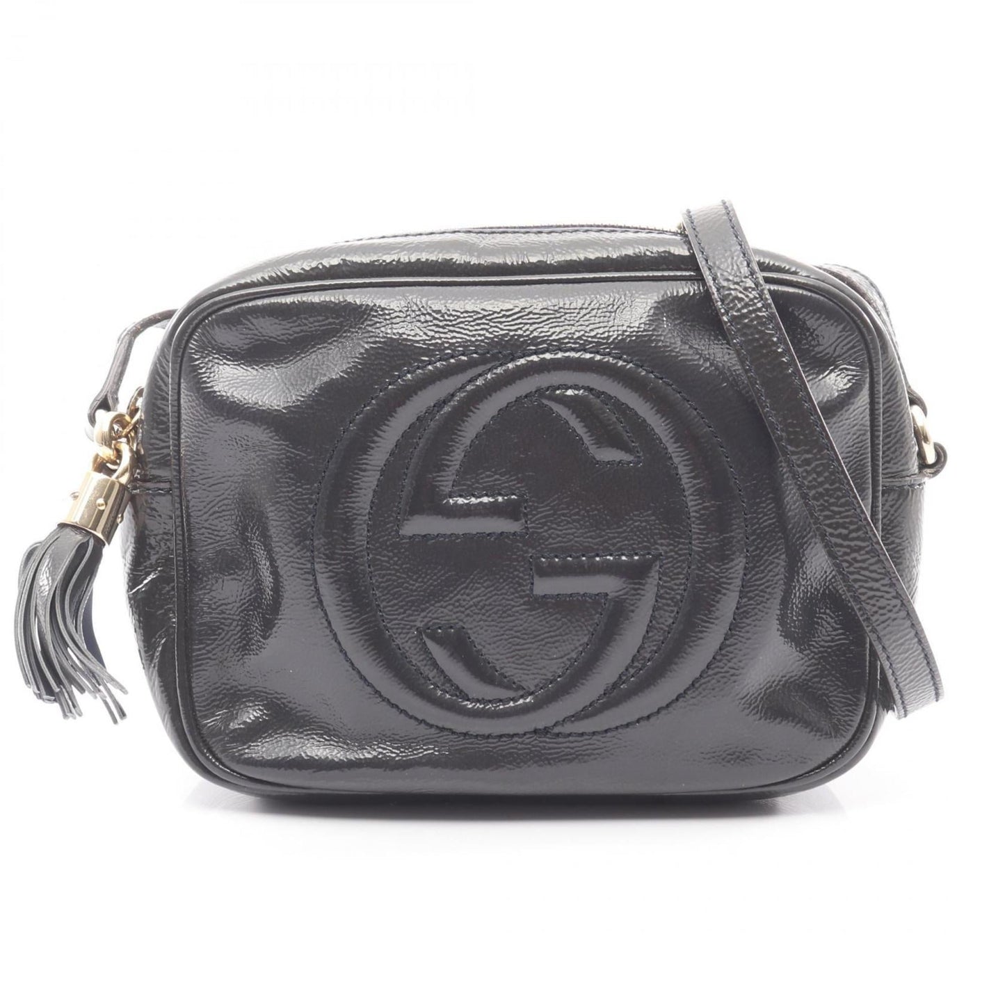 Gucci Navy Patent Leather Shoulder Bag