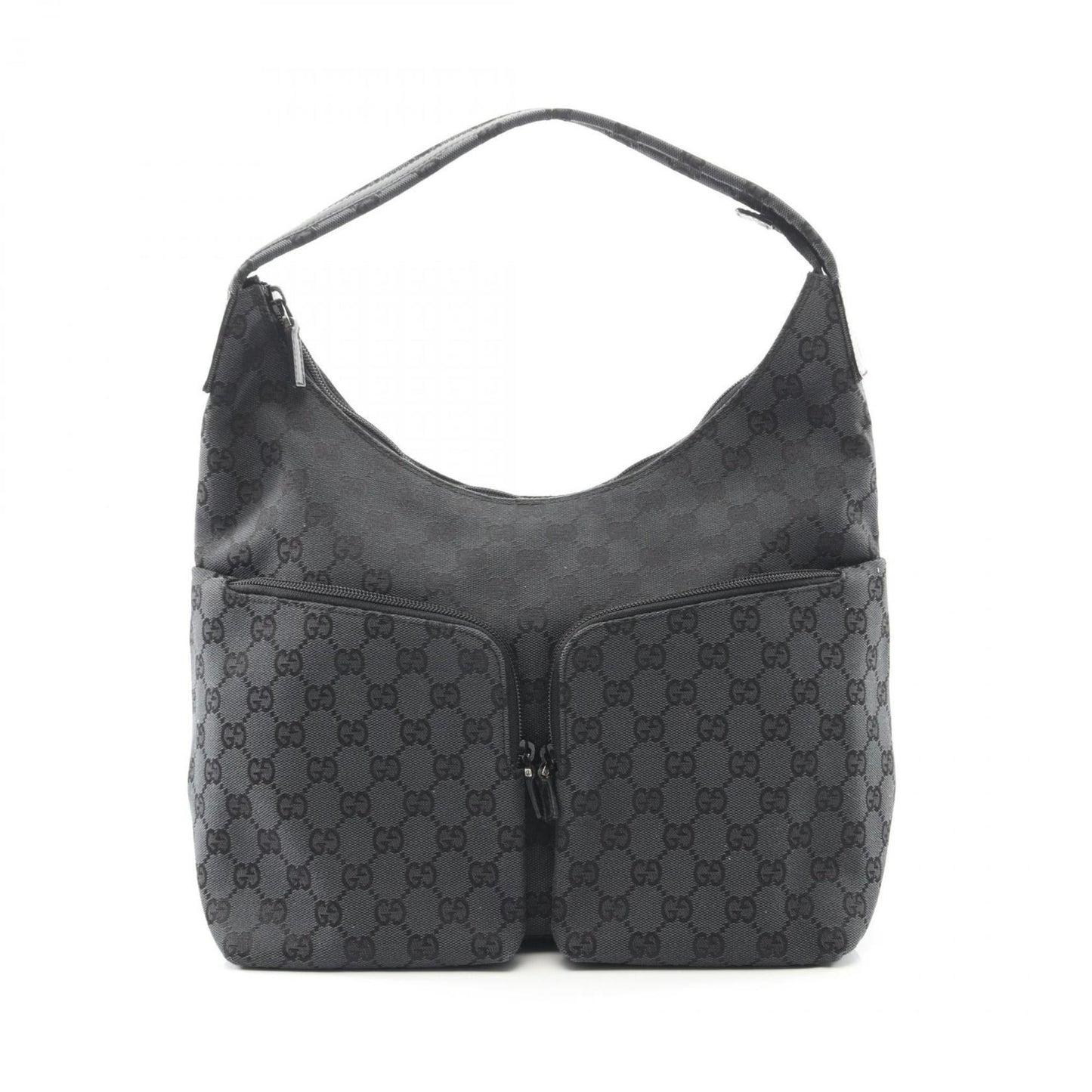 Gucci Gray Canvas Leather Shoulder Bag