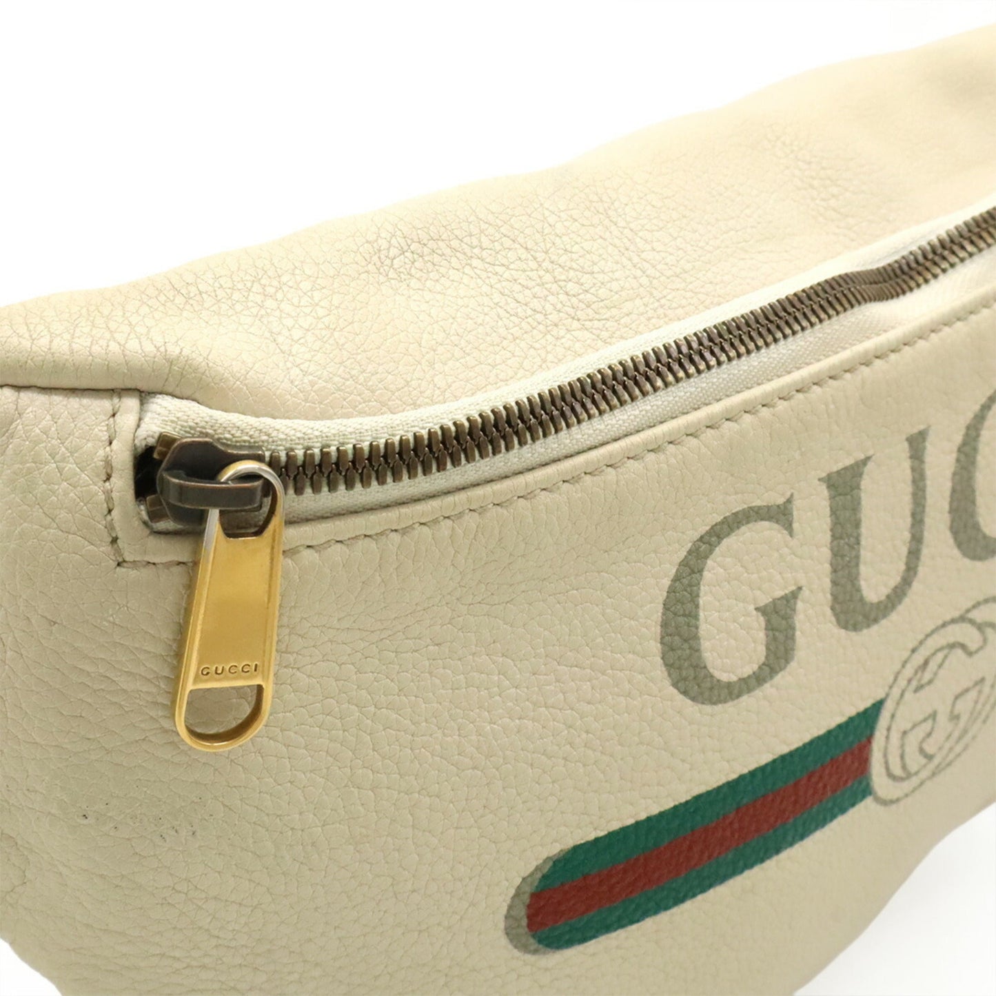 Gucci Green Ivory Red Color Leather Fanny Pack