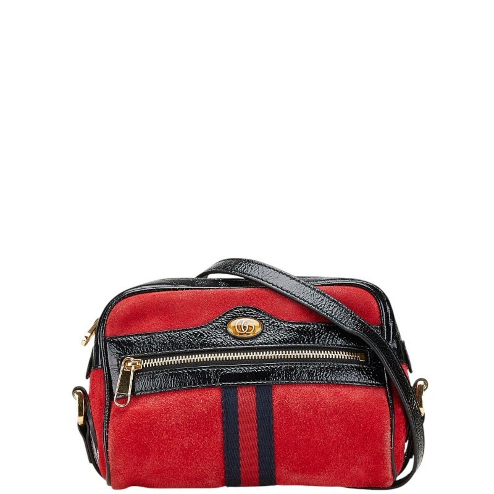 Gucci Multi-Color Red Color Suede Leather Shoulder Bag