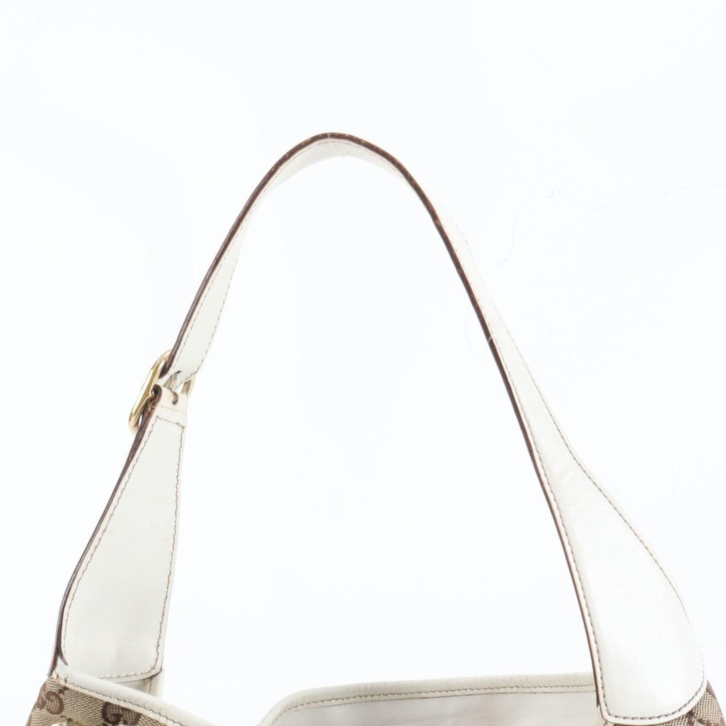 Gucci Brown Leather Canvas Shoulder Bag