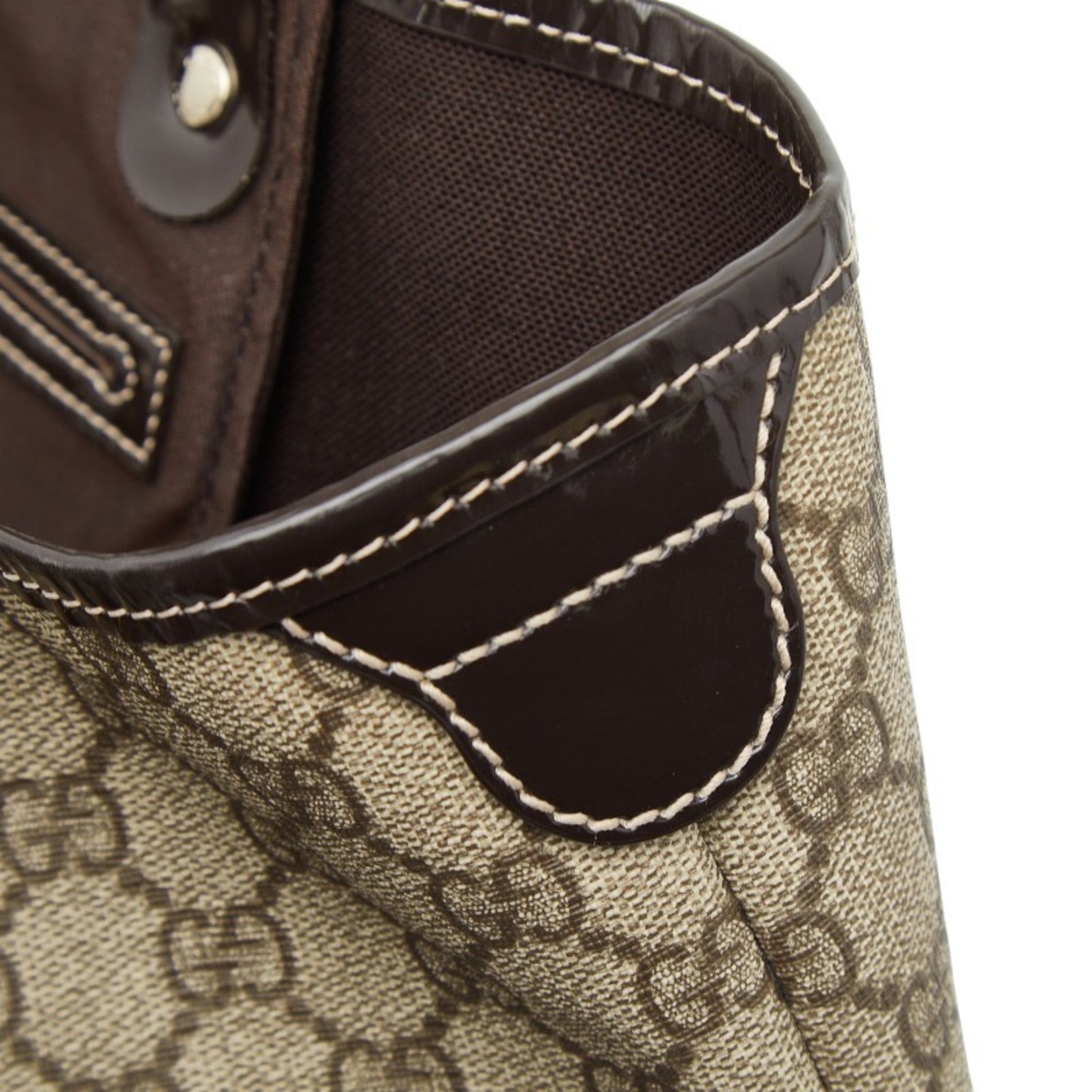 Gucci Beige Brown Pvc Leather Handbag Tote Bag