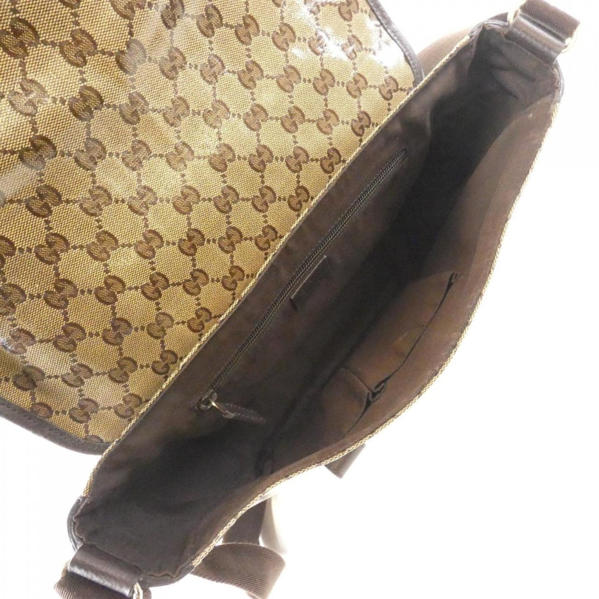 Gucci Beige Brown Gg Crystal Shoulder Bag