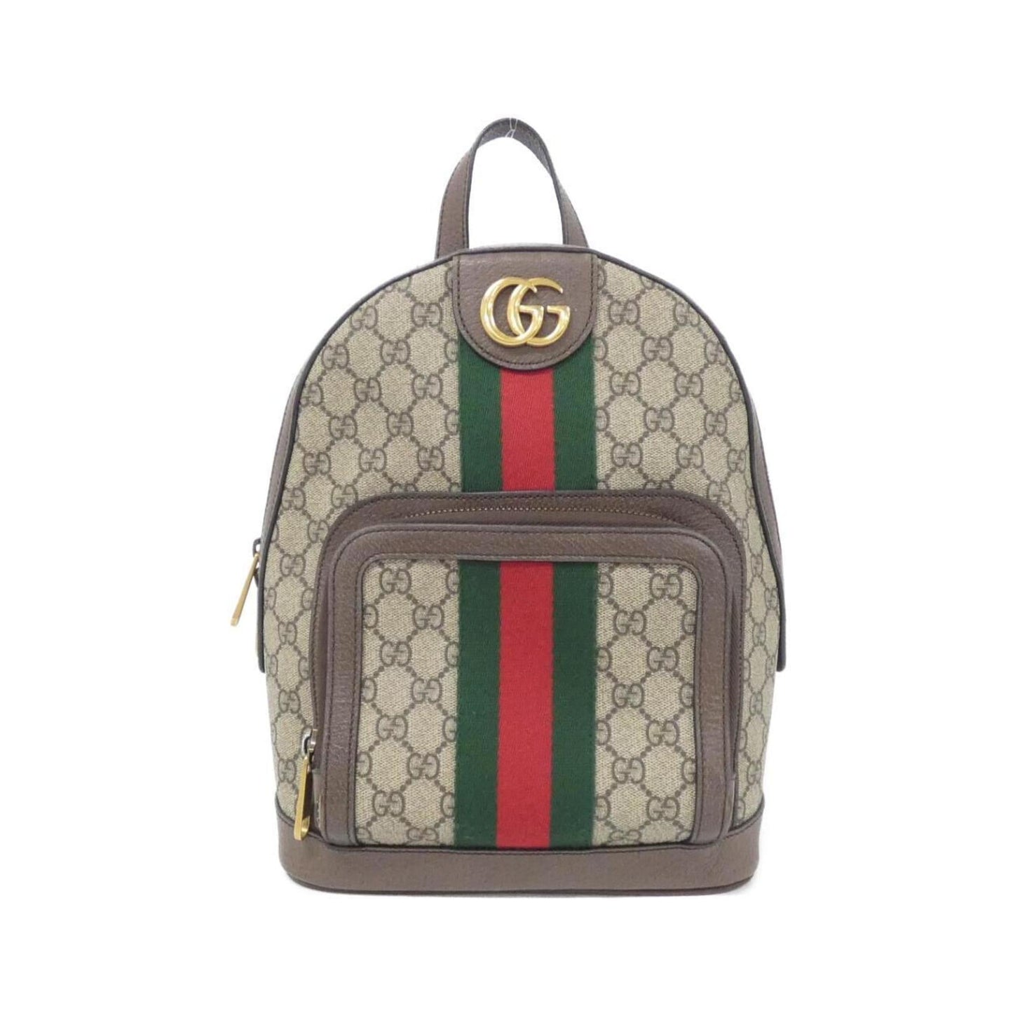 Gucci Beige Brown Gg Supreme Leather Backpack