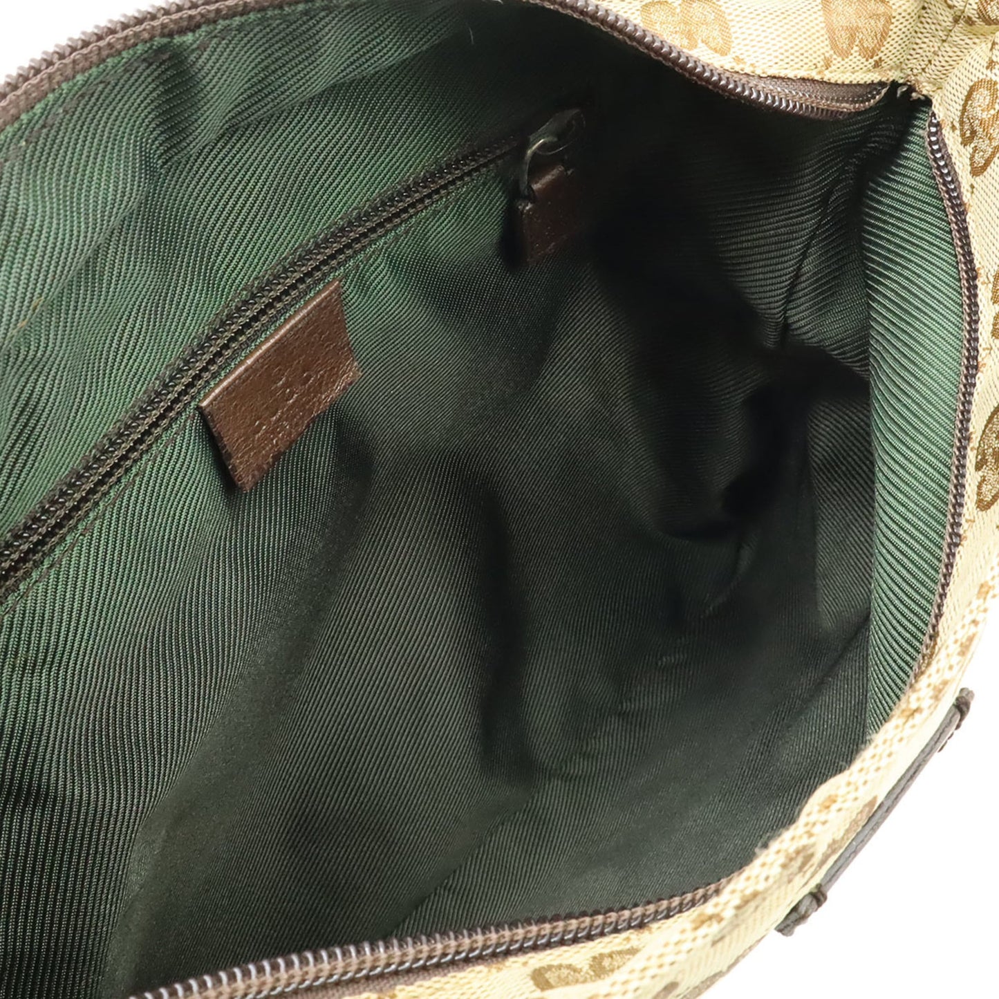 Gucci Beige Black Brown Dark Brown Nylon Canvas Shoulder Bag