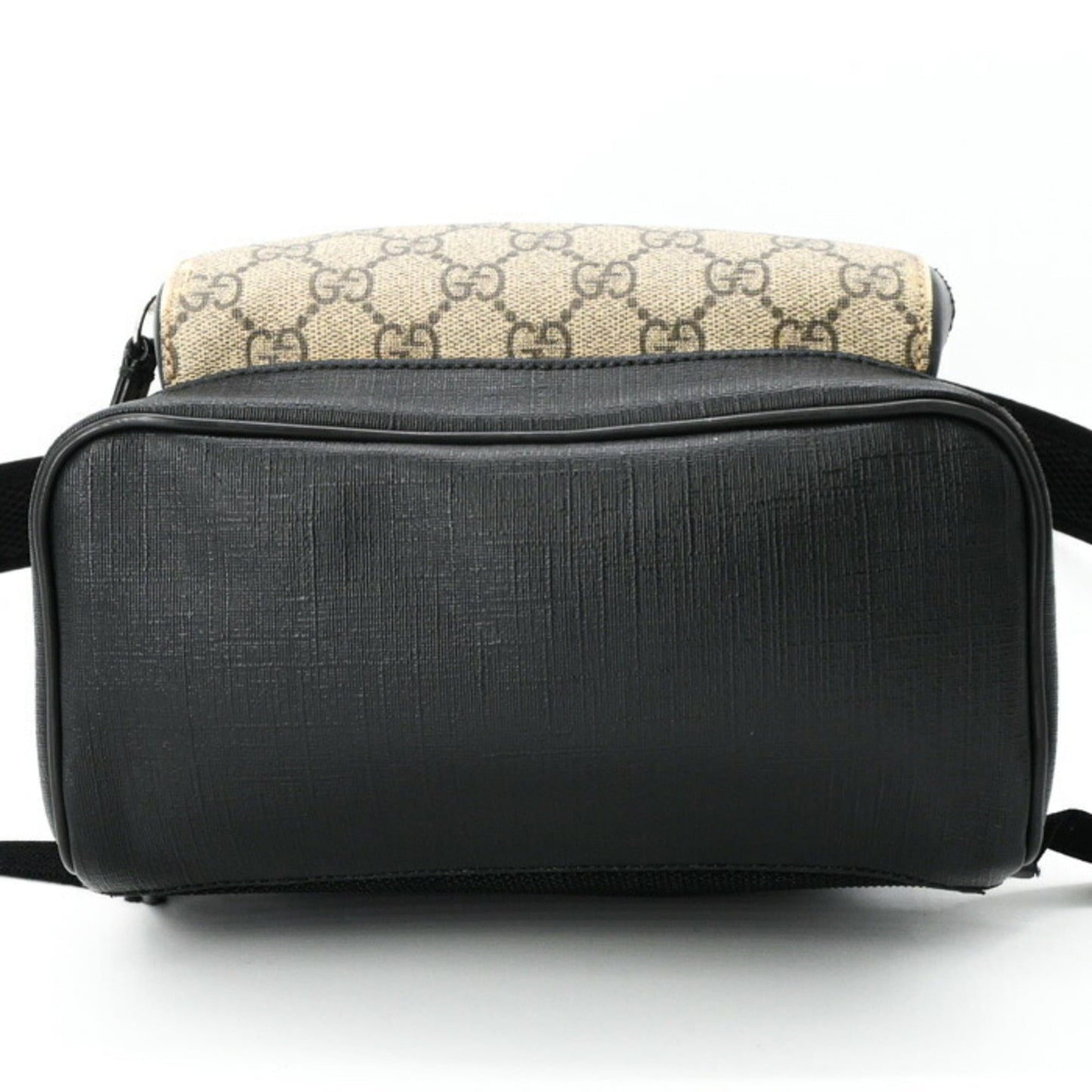 Gucci Beige Black Gg Supreme Leather Backpack